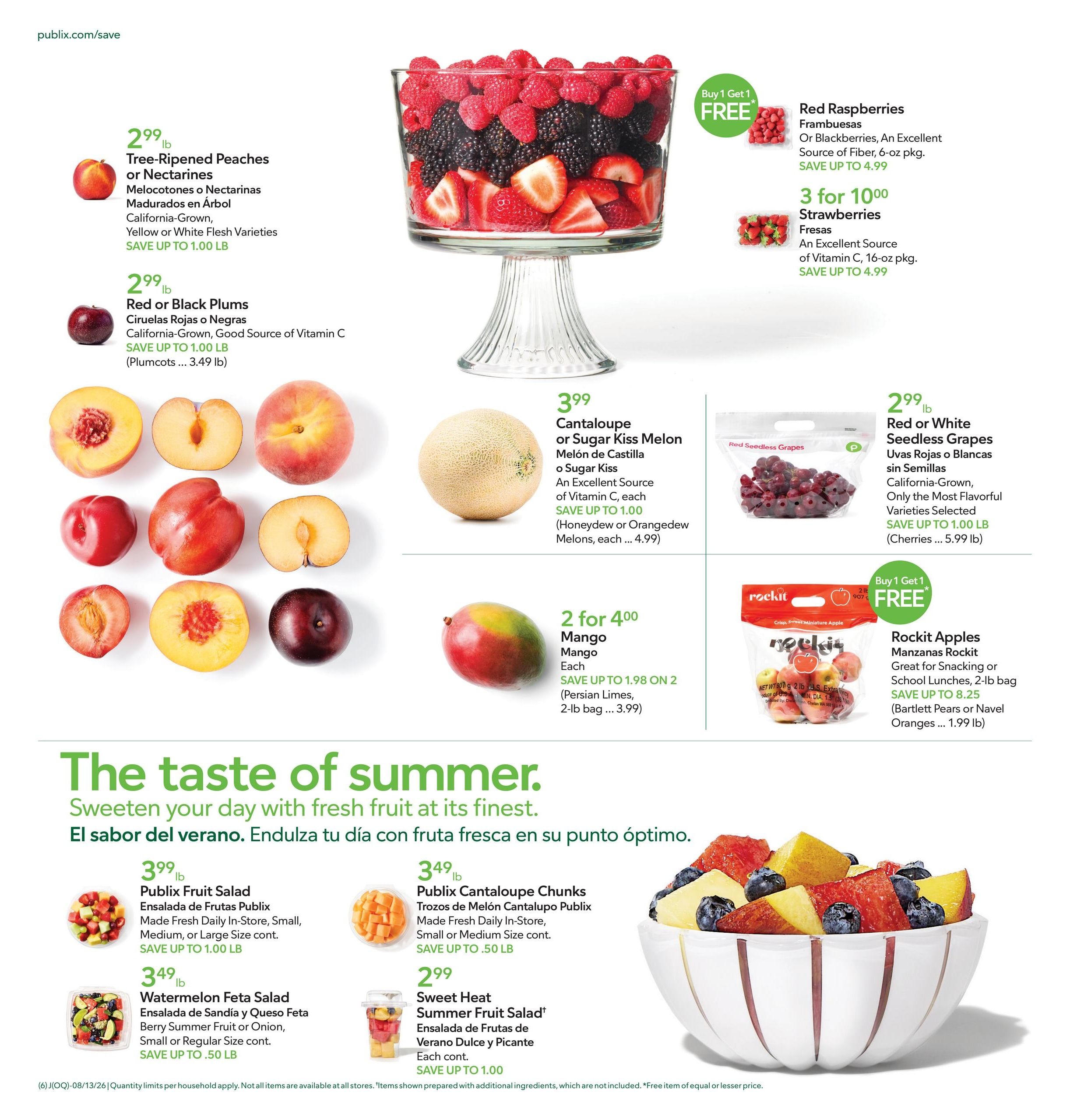 Publix (Saint Augustine–Jacksonville Area, FL) Anuncio Semanal Español Weekly Ad August 13 - 19, 2026