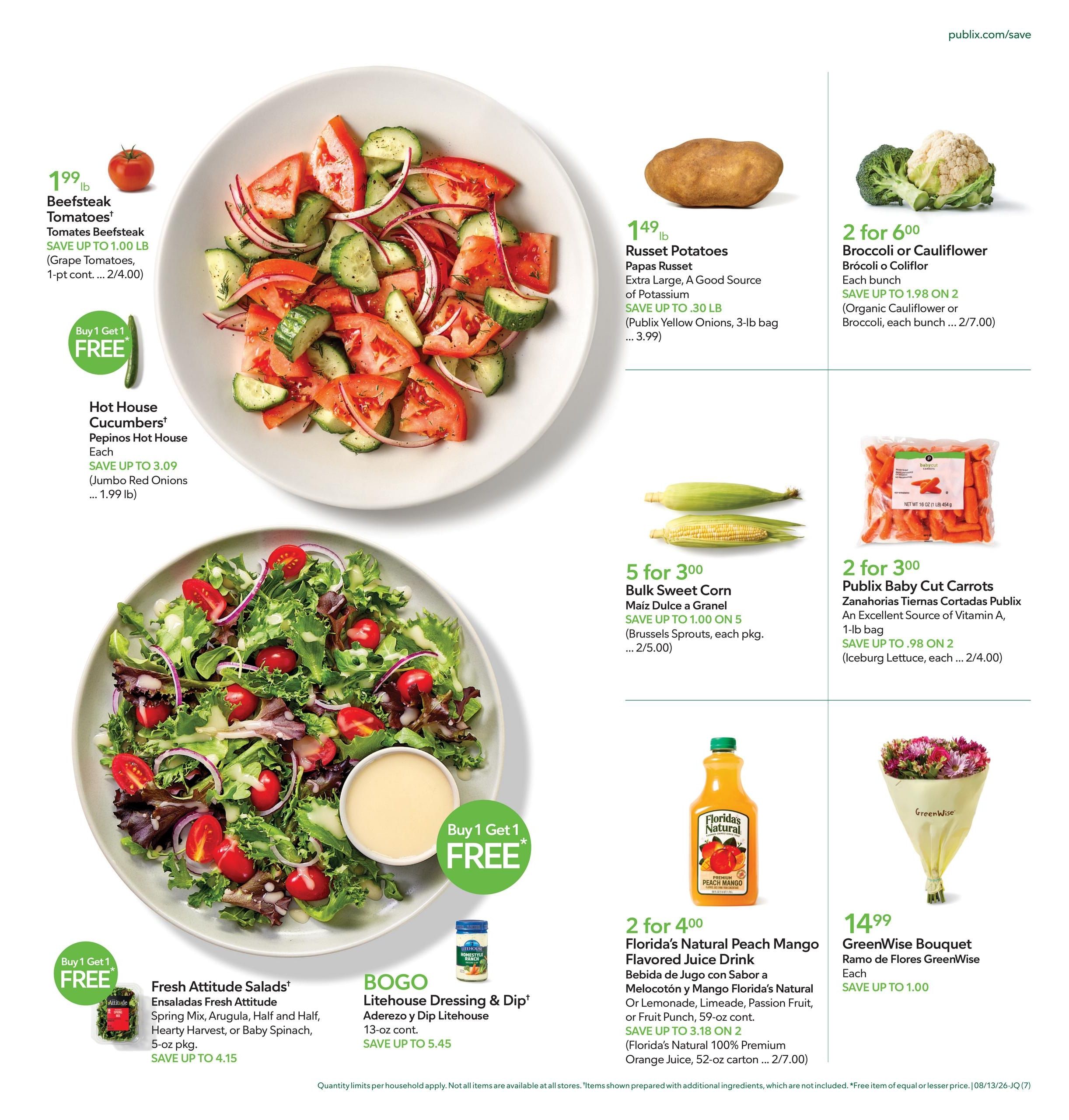 Publix (Saint Augustine–Jacksonville Area, FL) Anuncio Semanal Español Weekly Ad August 13 - 19, 2026