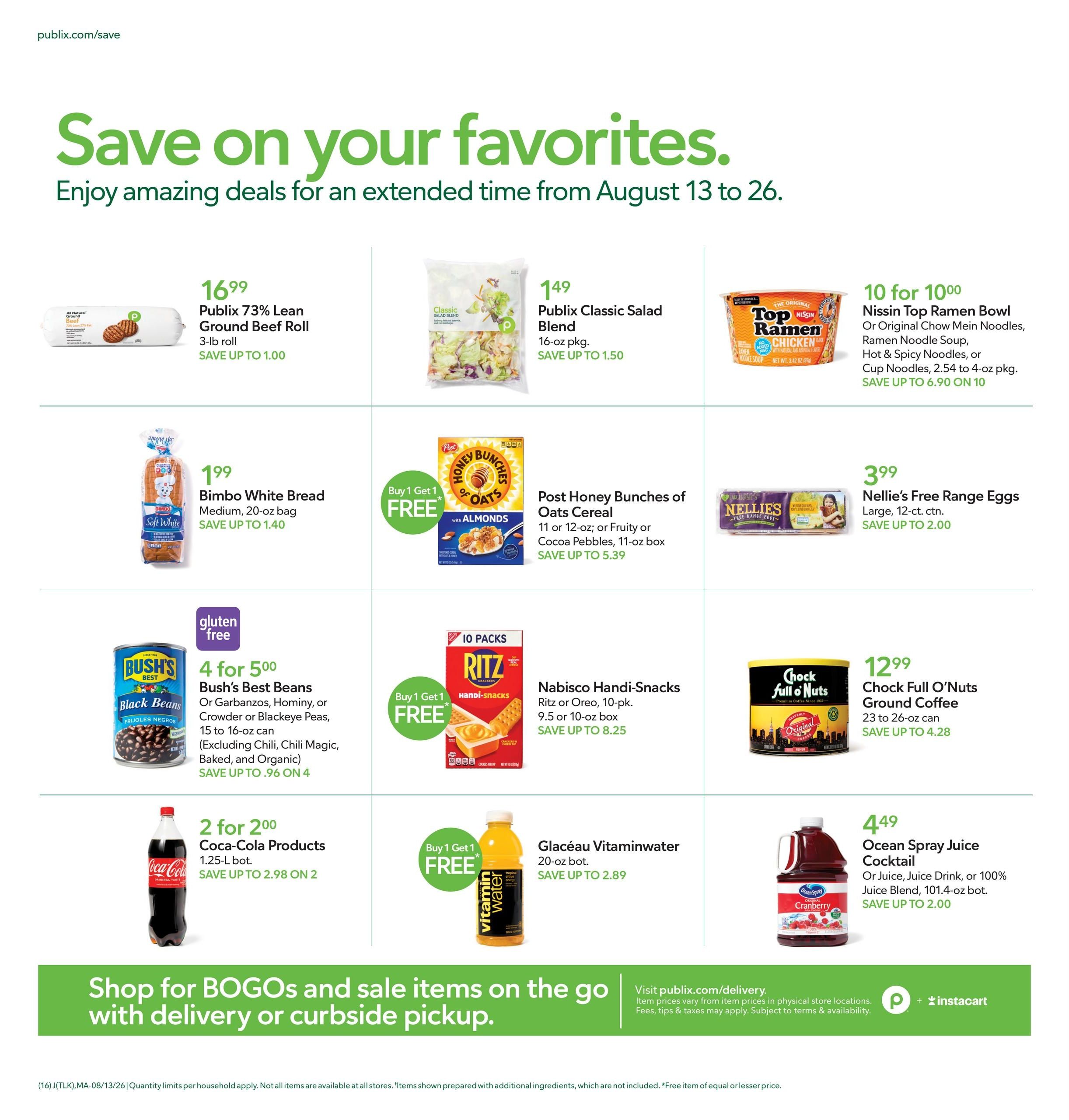 Publix (Saint Augustine–Jacksonville Area, FL) Weekly Ad August 13 - 19, 2026