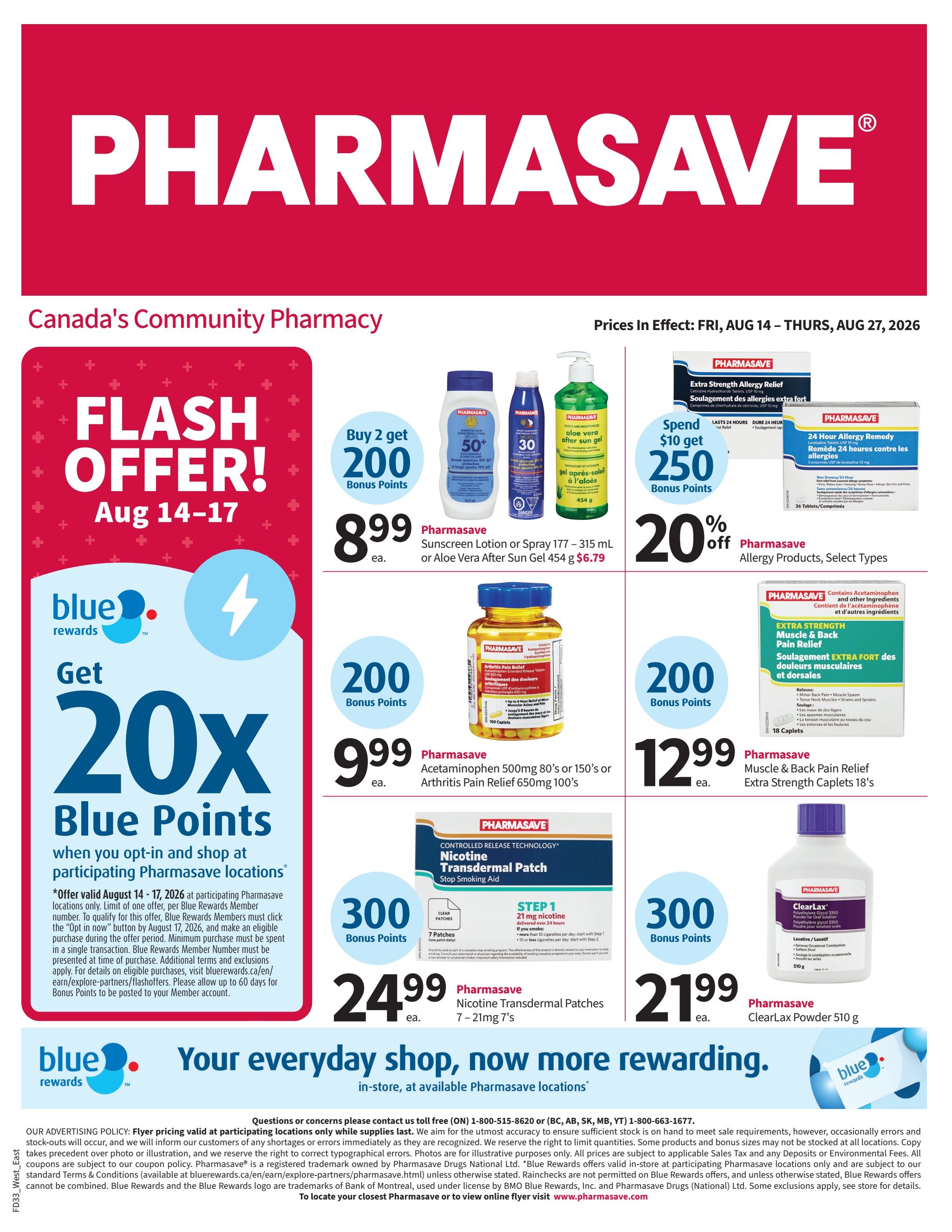 Pharmasave (Atlantic, ON, West) Flyer August 14 to 27