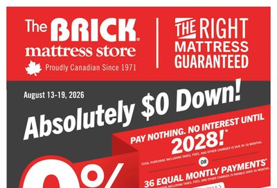 The Brick Mattress Store Flyer August 13 to 19