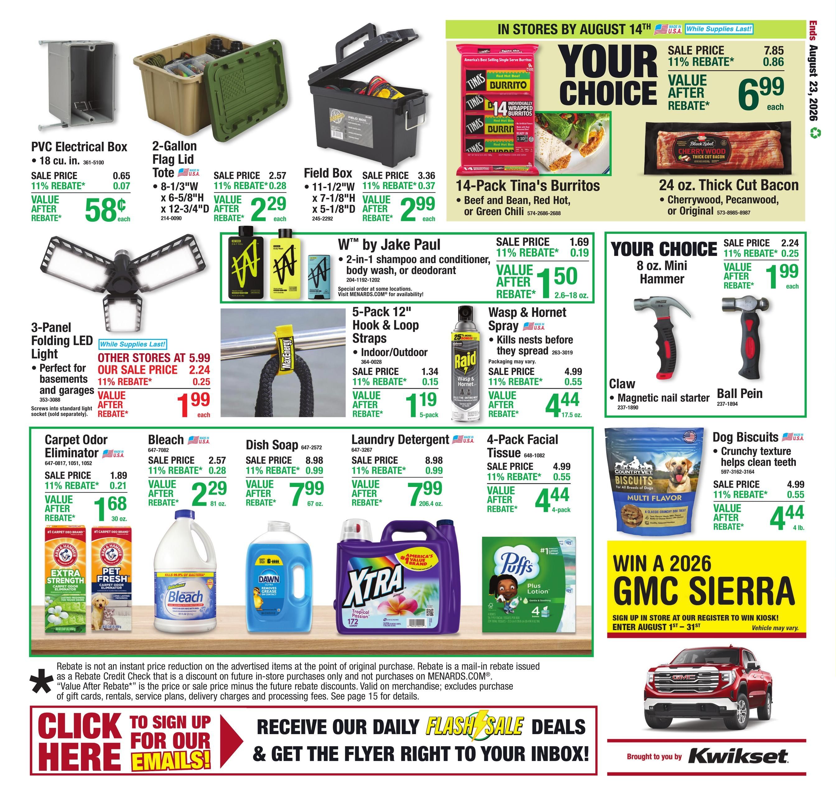 Menards (Detroit–Sterling Heights Area, MI) 11% Rebate Sale Weekly Ad August 13 - 24, 2026