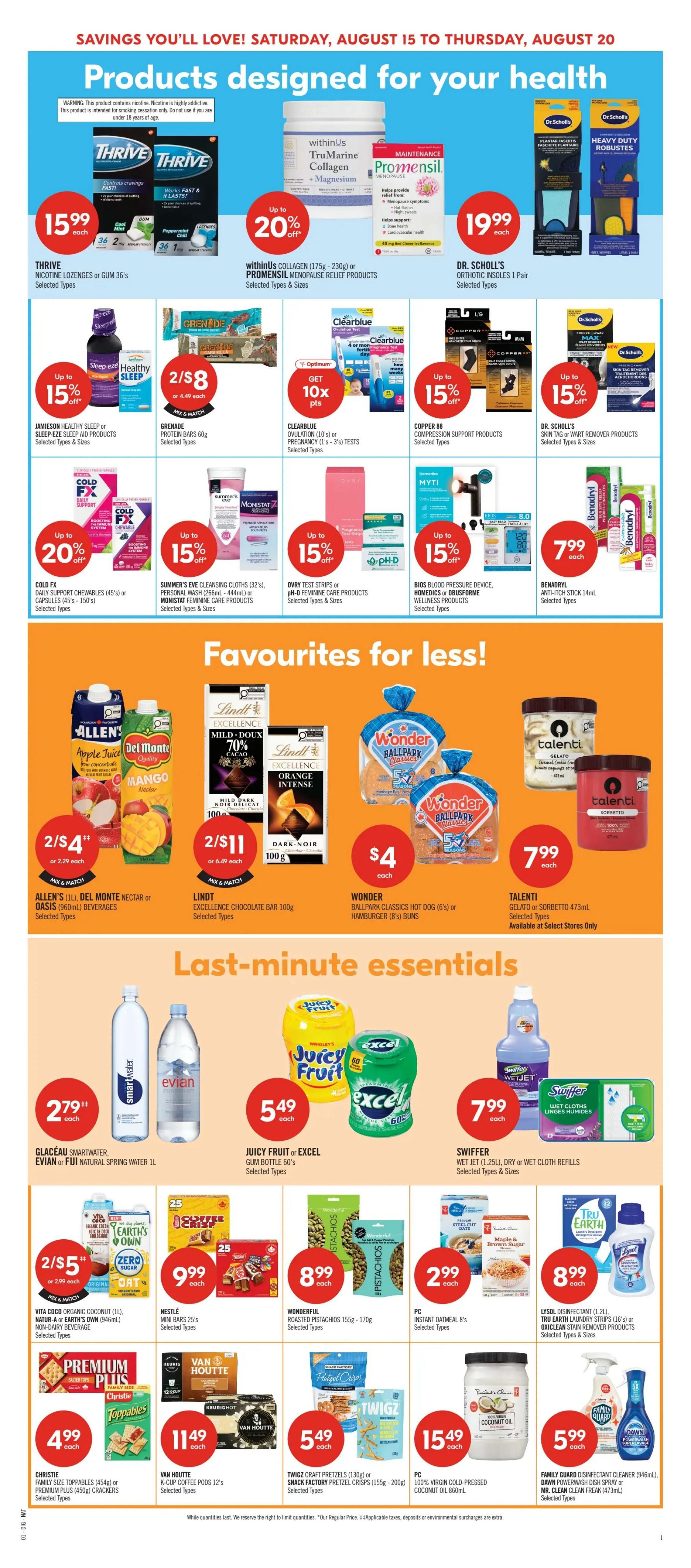 Shoppers Drug Mart (ON) Flyer August 15 to 20