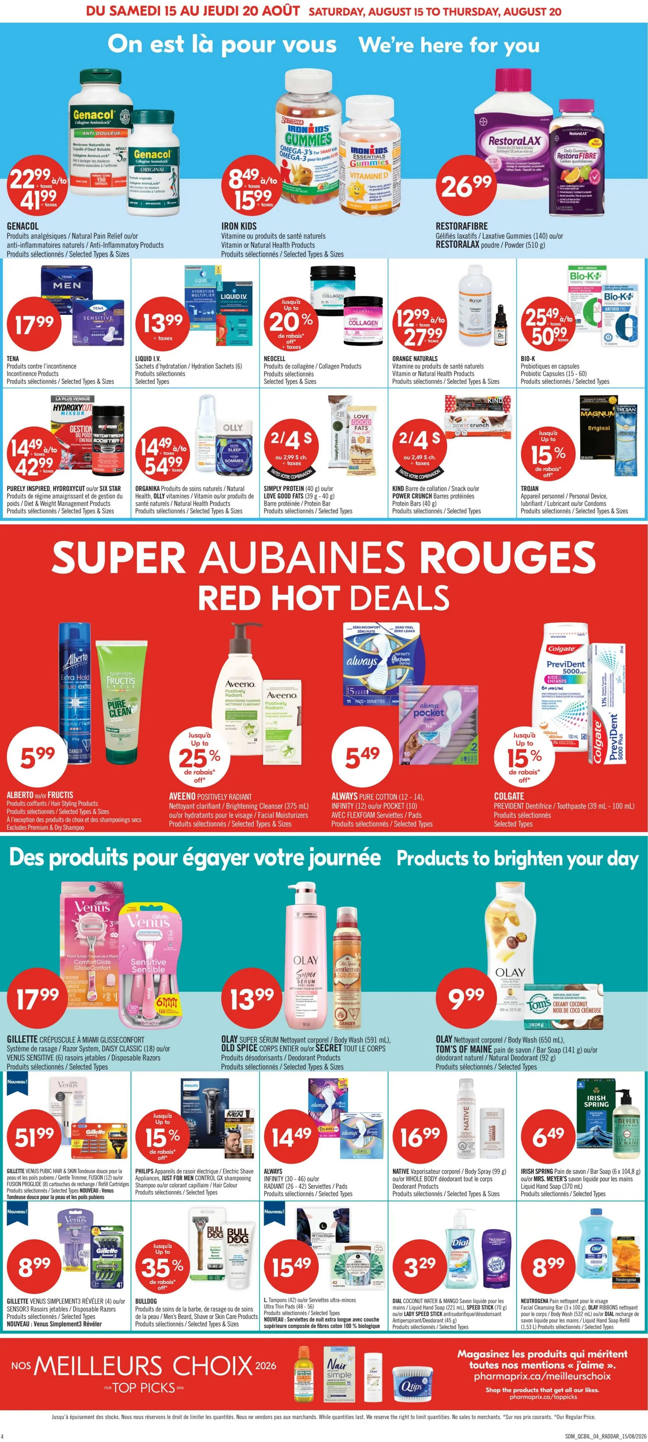 Pharmaprix Flyer August 15 to 20