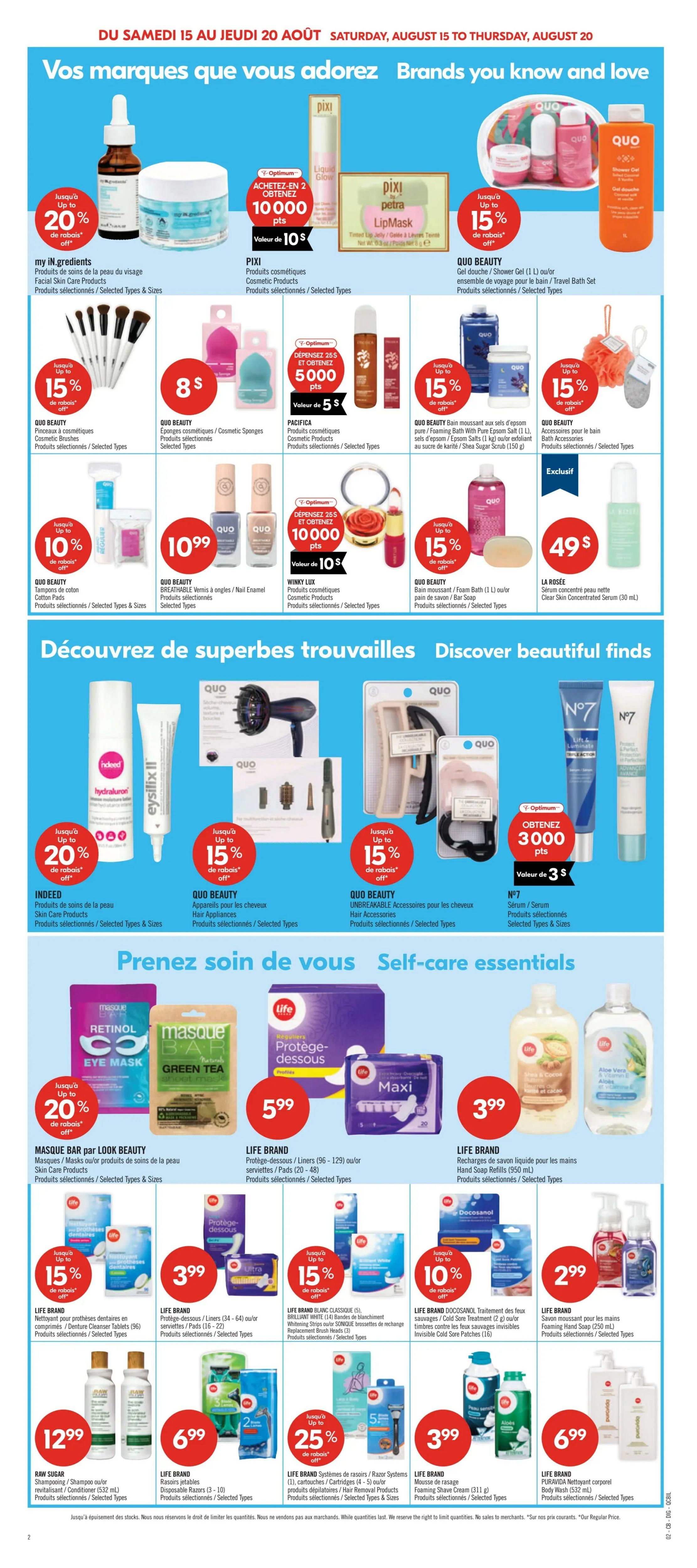 Pharmaprix Flyer August 15 to 20