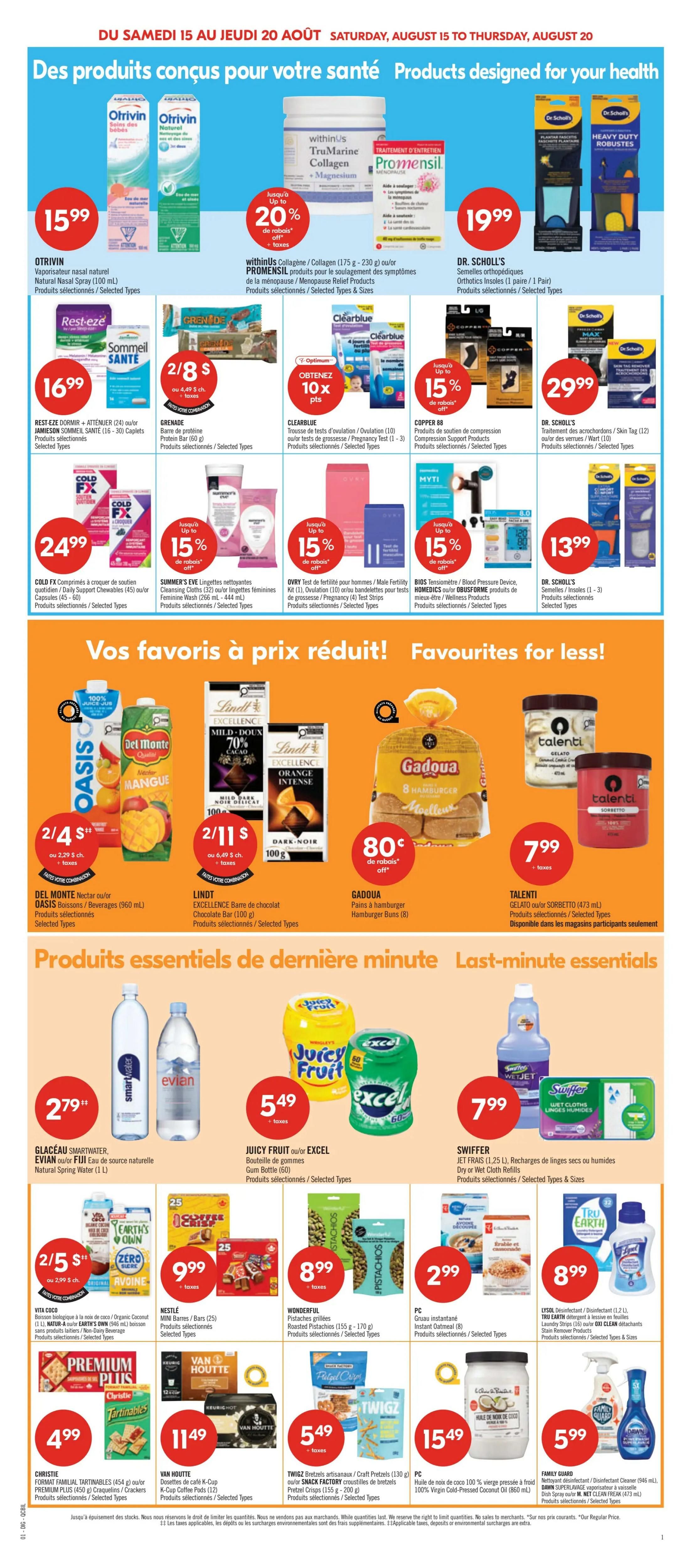 Pharmaprix Flyer August 15 to 20