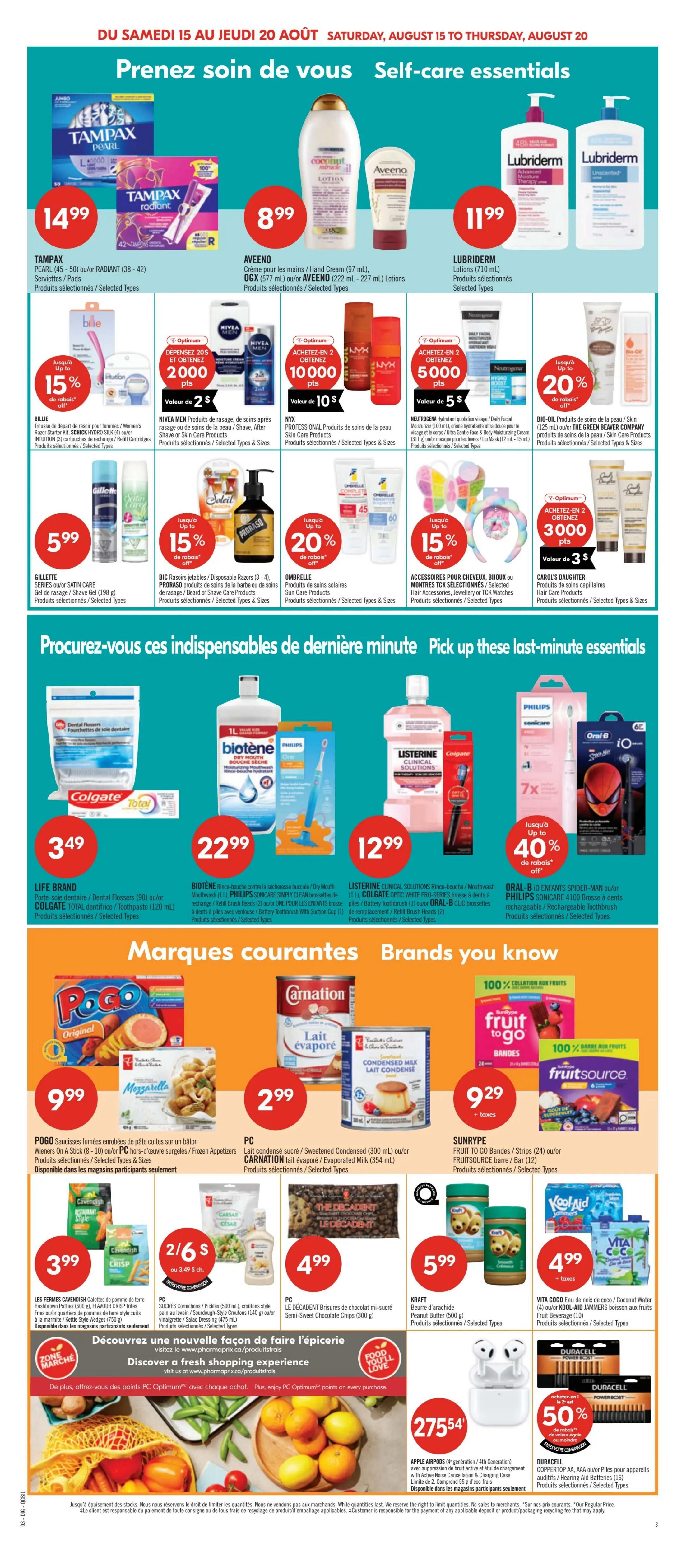 Pharmaprix Flyer August 15 to 20