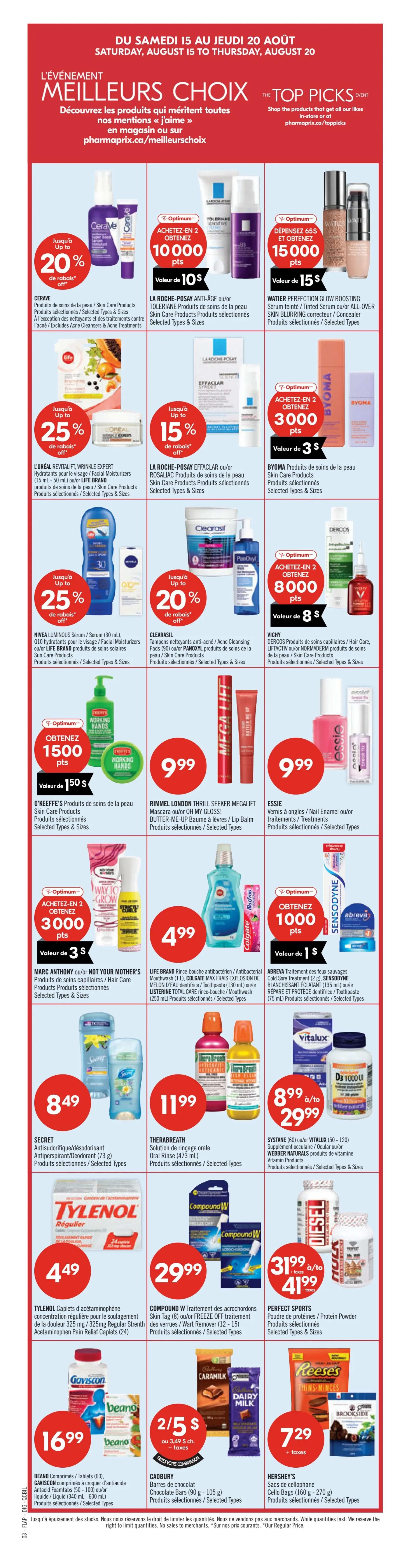 Pharmaprix Flyer August 15 to 20