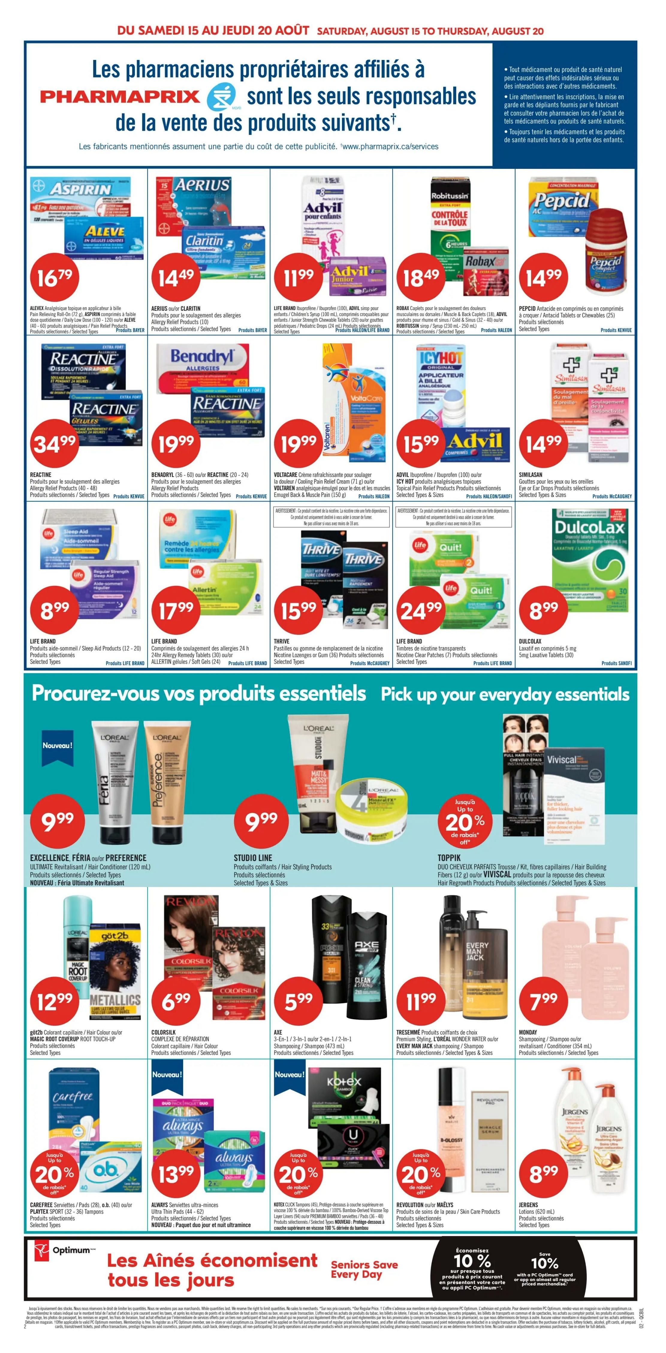 Pharmaprix Flyer August 15 to 20
