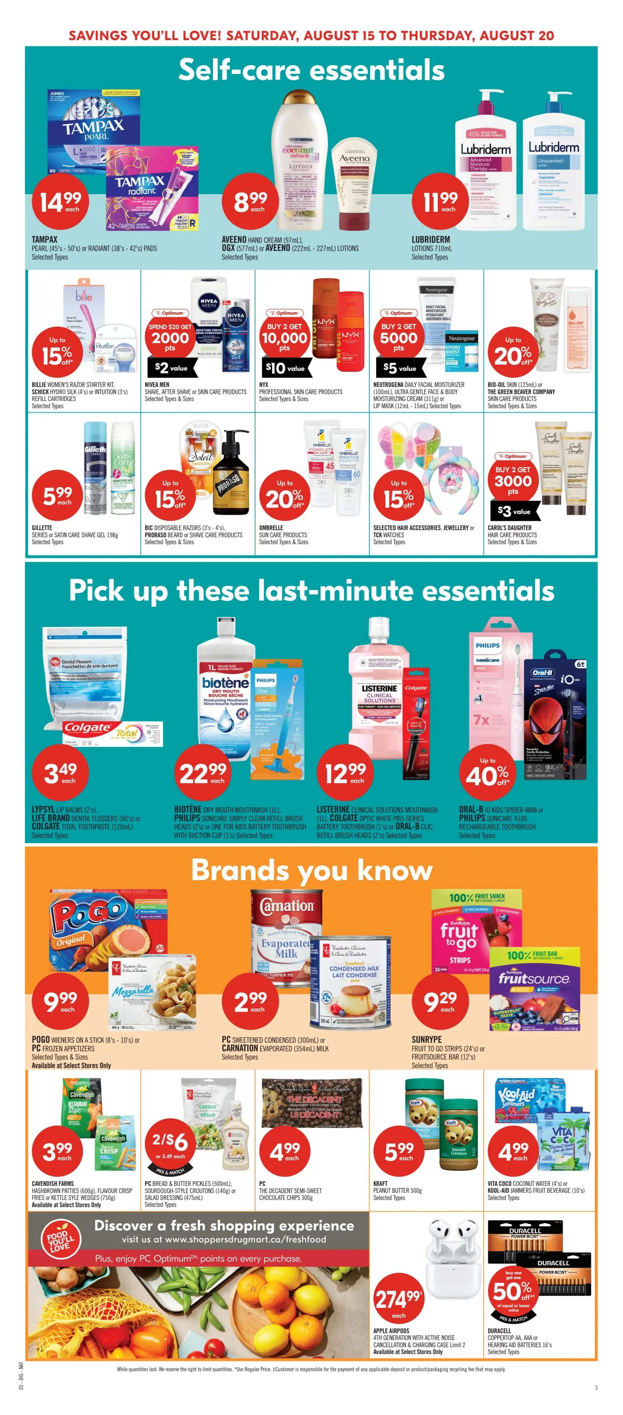 Shoppers Drug Mart (West) Flyer August 15 to 20