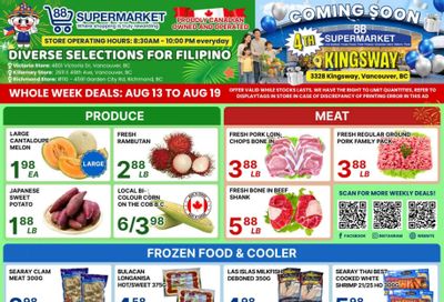 88 Supermarket Flyer August 13 to 19