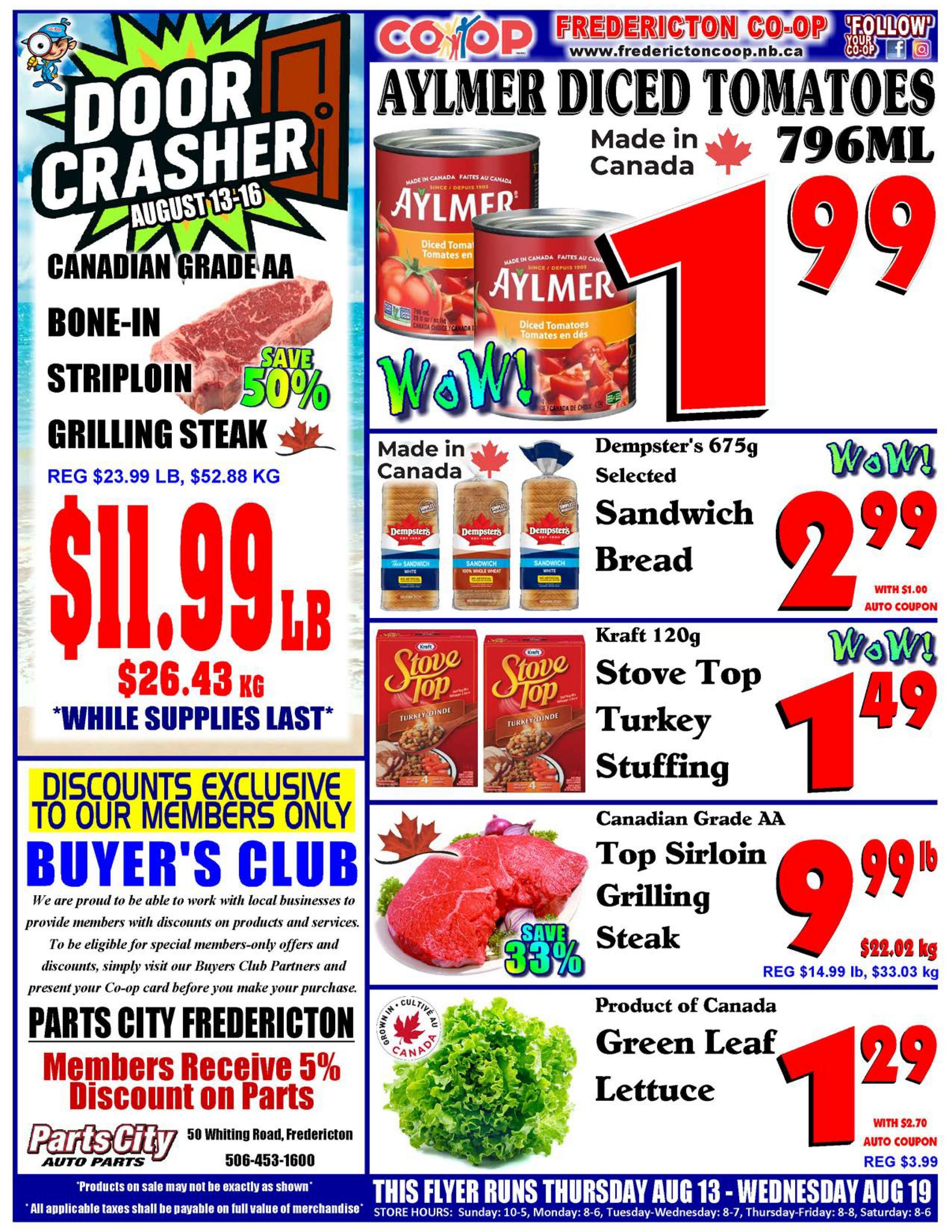 Fredericton Co-op Flyer August 13 to 19