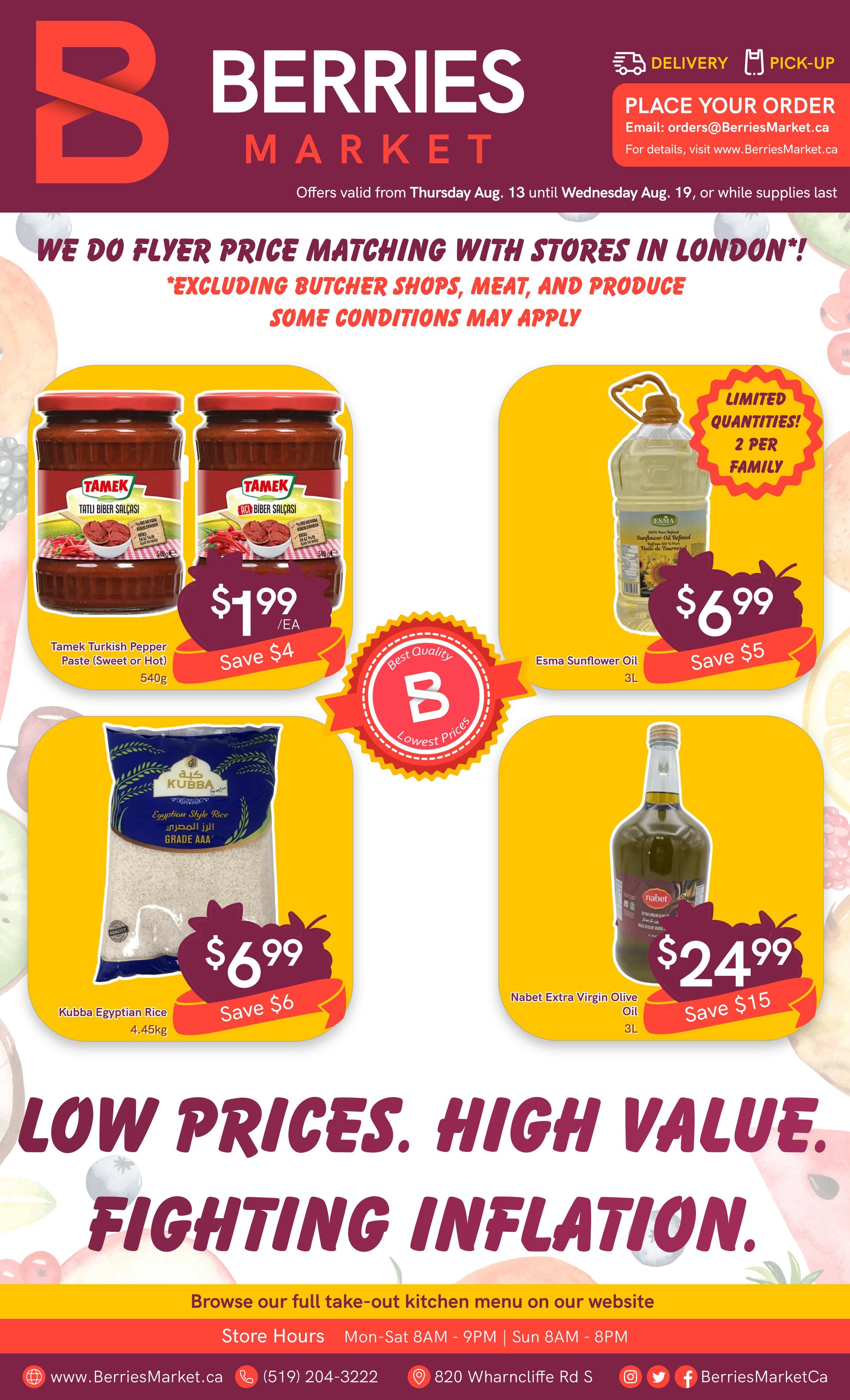 Berries Market Flyer August 13 to 19