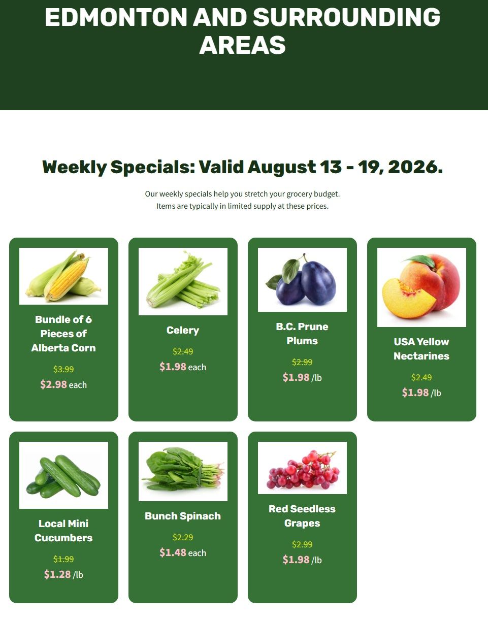 H&W Produce Flyer August 13 to 19