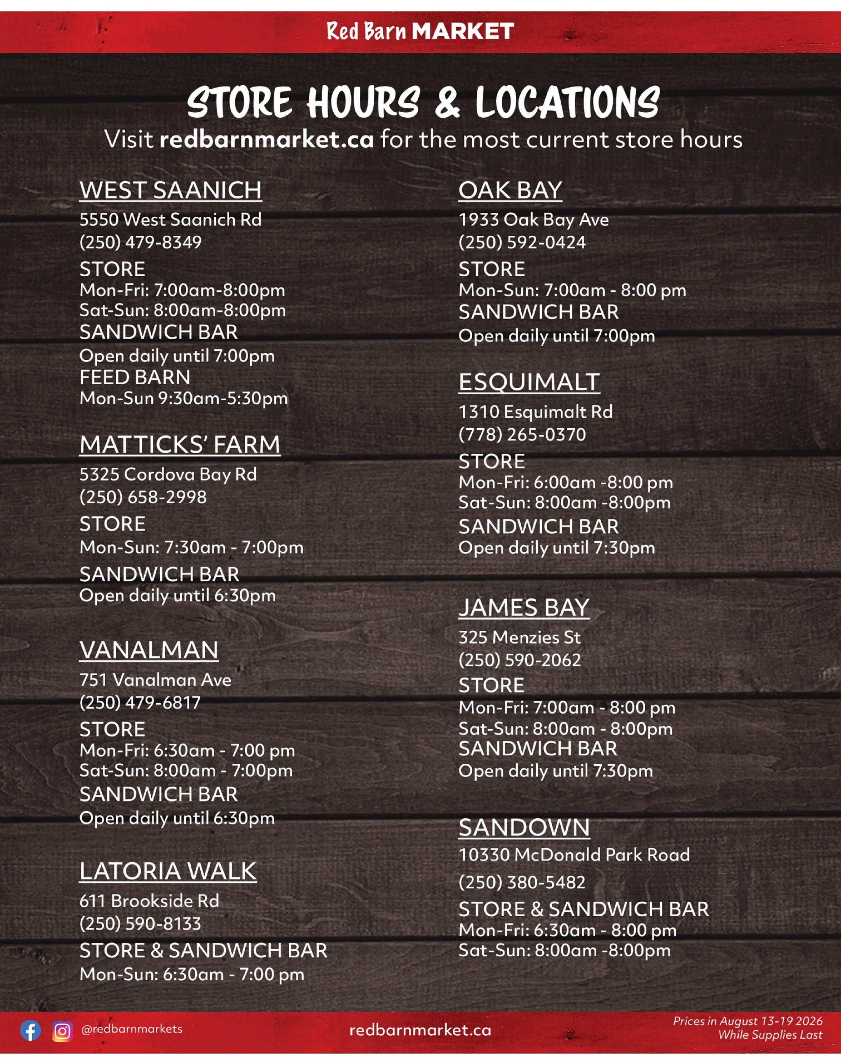 Red Barn Market Flyer August 13 to 19