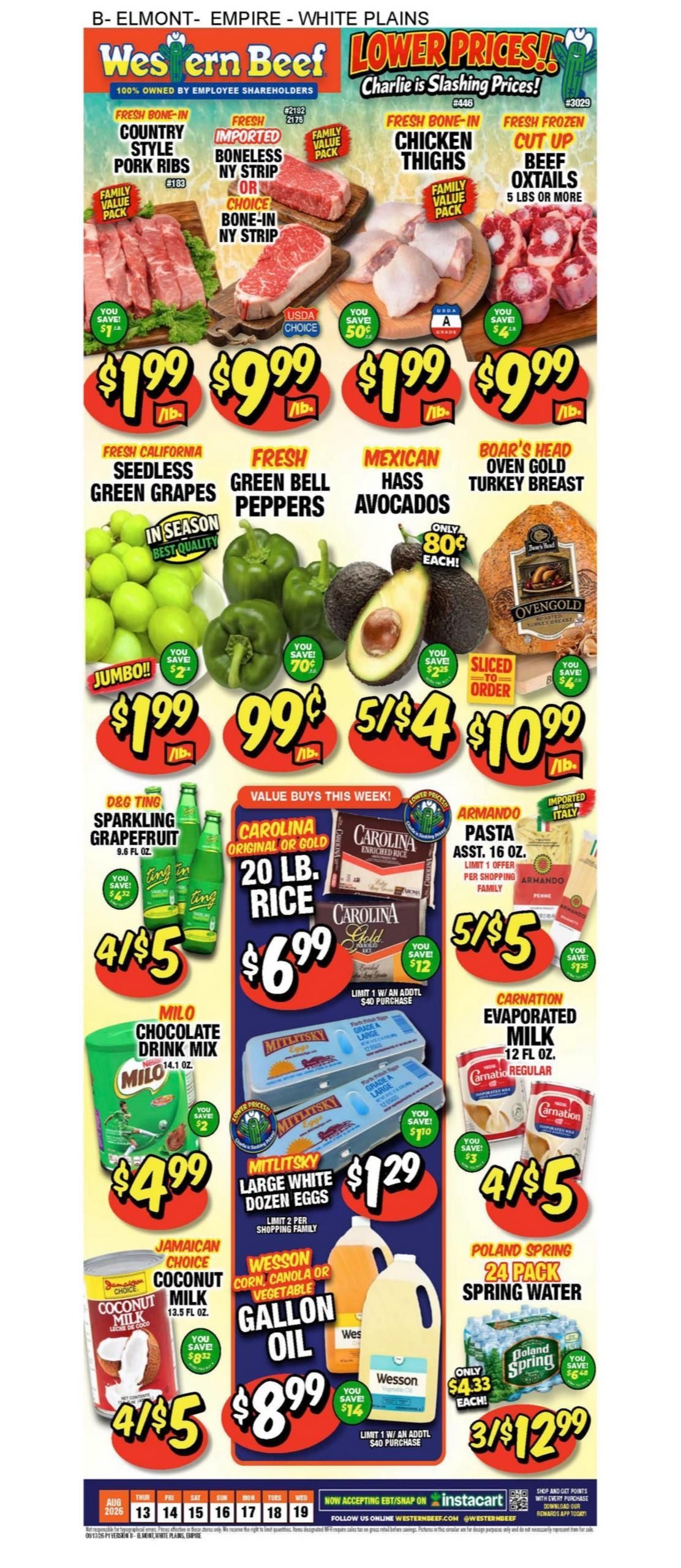 Western Beef (Carle Place–Mineola Area, NY) Weekly Ad August 13 - 19, 2026
