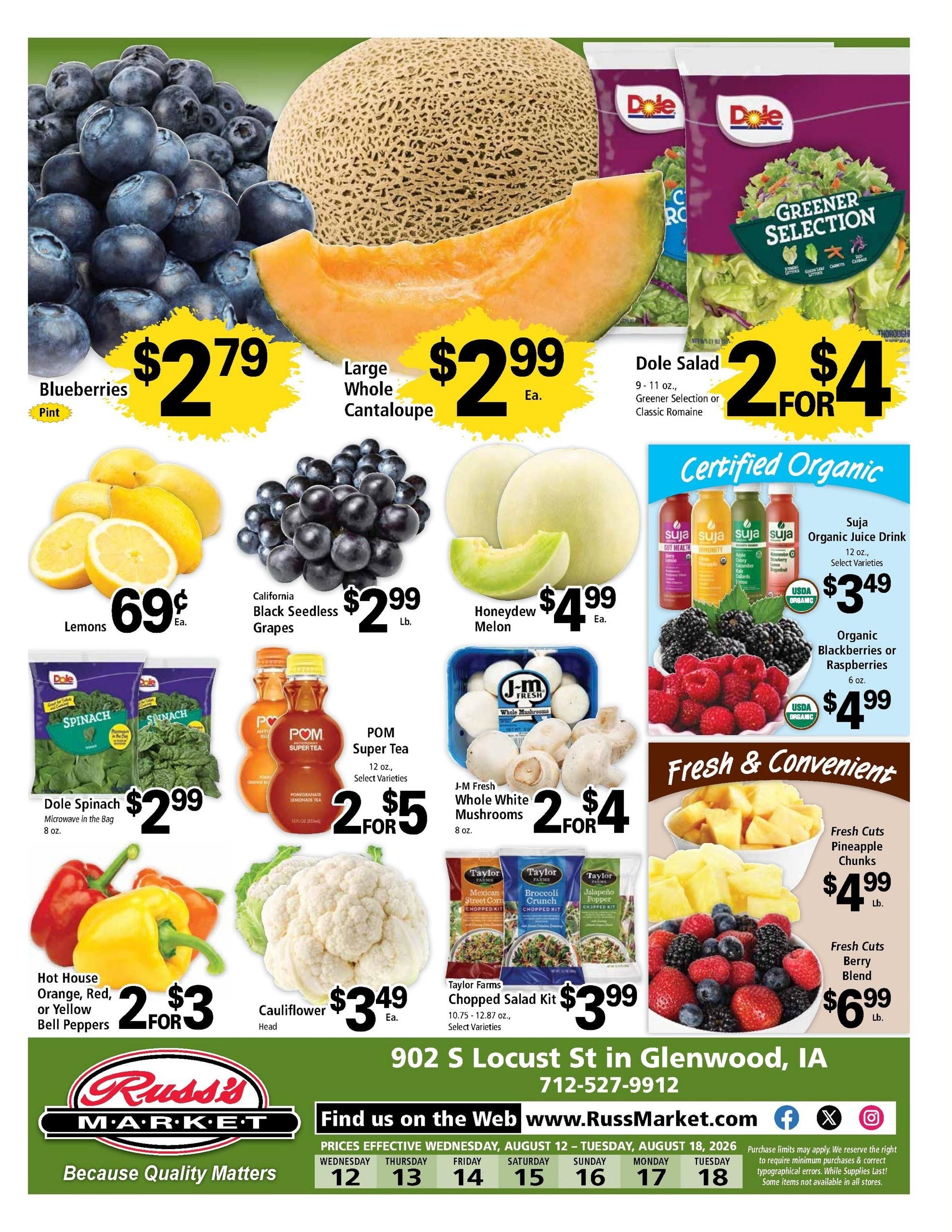 Russ's Market (Treynor–Honey Creek Area, IA) Weekly Ad August 12 - 18, 2026
