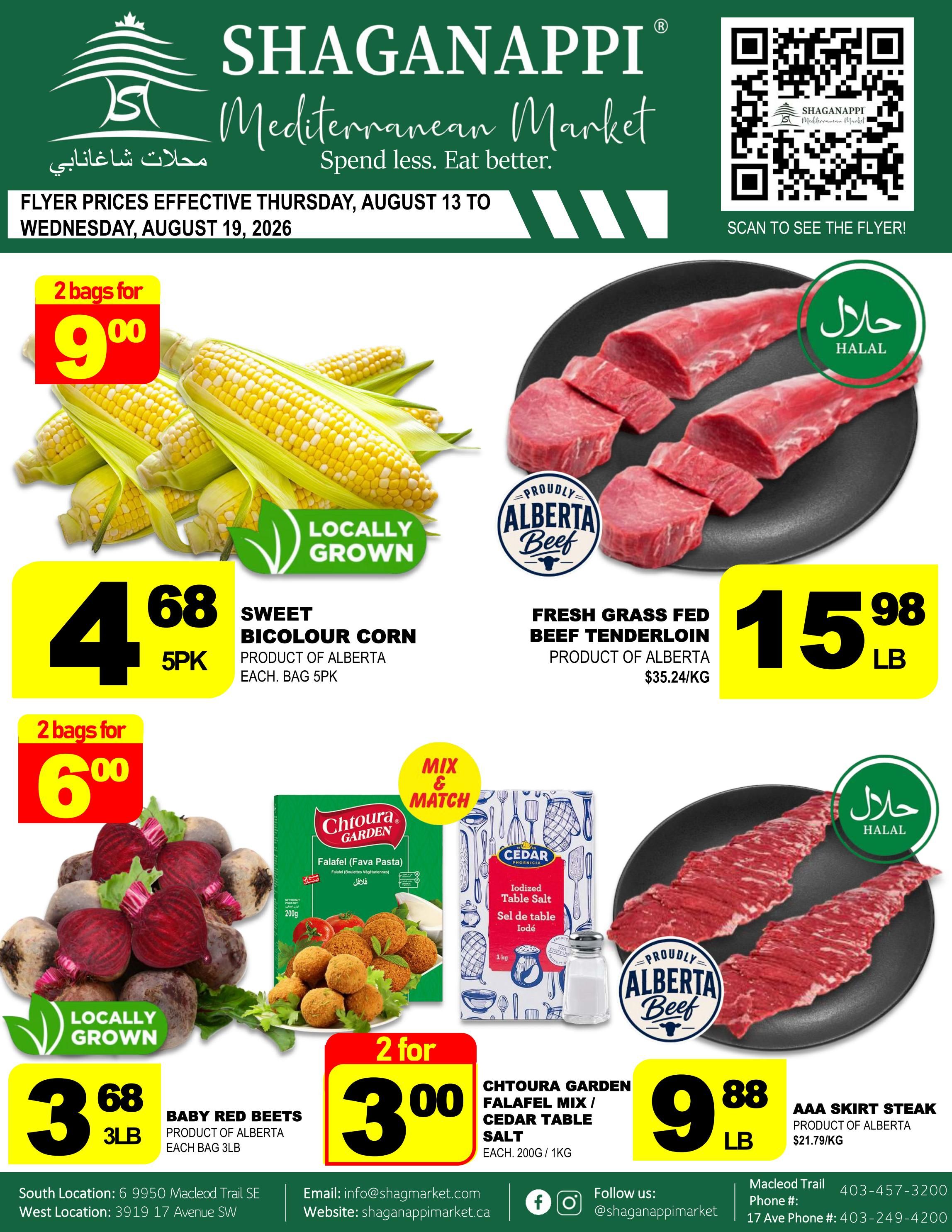 Shaganappi Mediterranean Market Flyer August 13 to 19