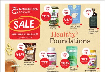 Nature's Fare Markets Flyer August 13 to 26