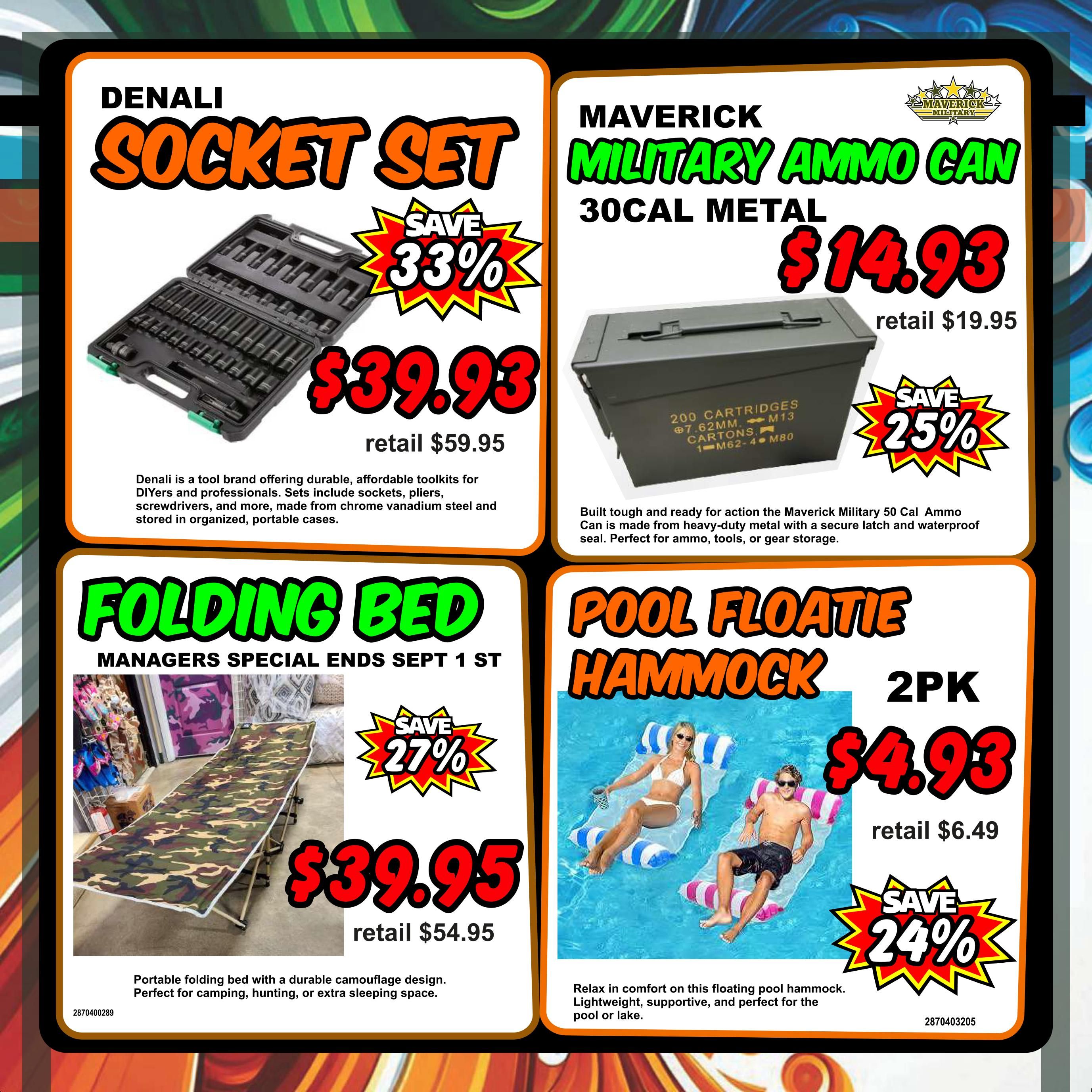 Surplus Herby’s Flyer August 14 to 16