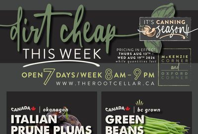 The Root Cellar Flyer August 13 to 19