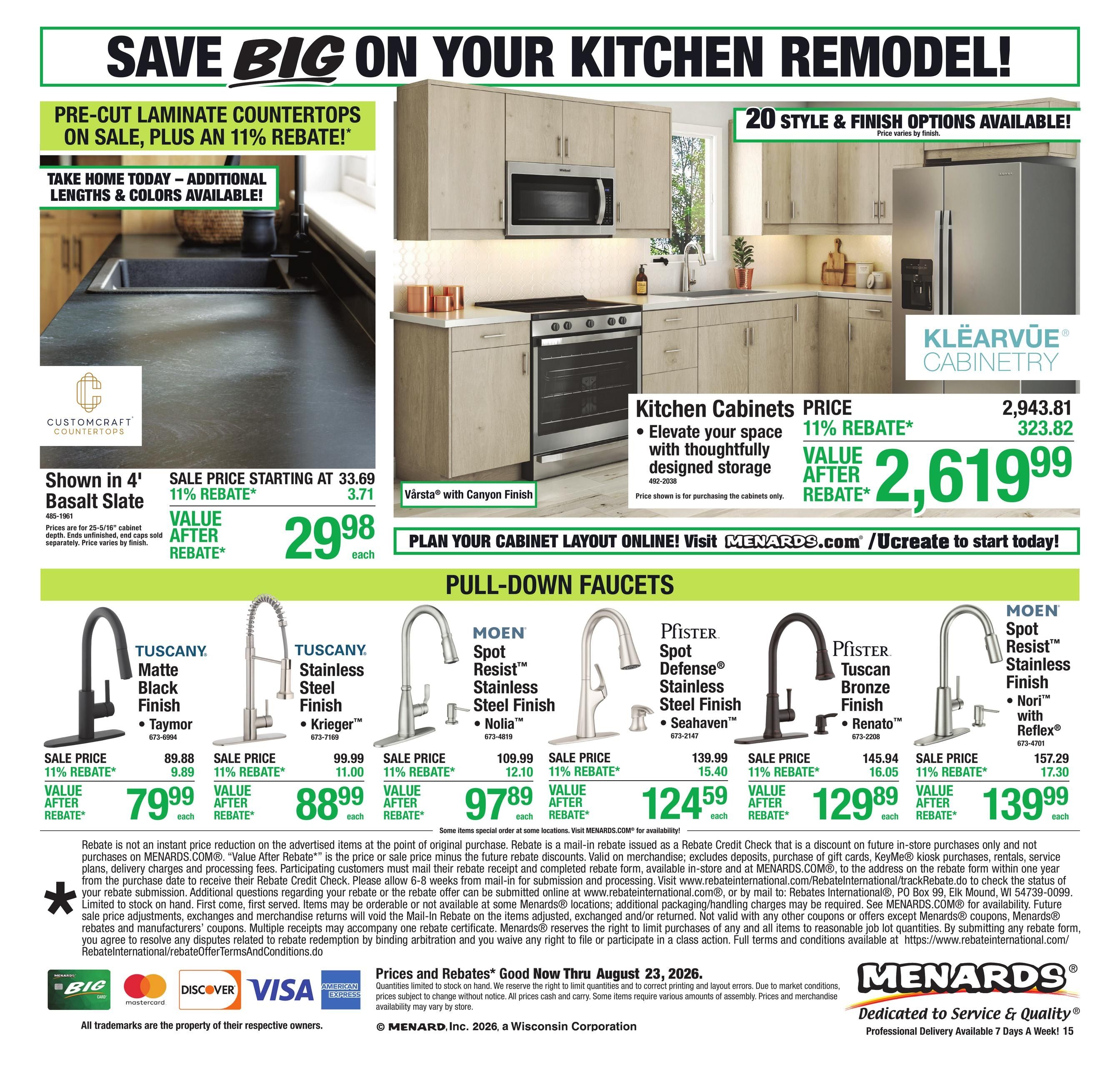 Menards (South Bend–Berrien Springs Area, IN–MI) 11% Rebate Sale Weekly Ad August 13 - 24, 2026