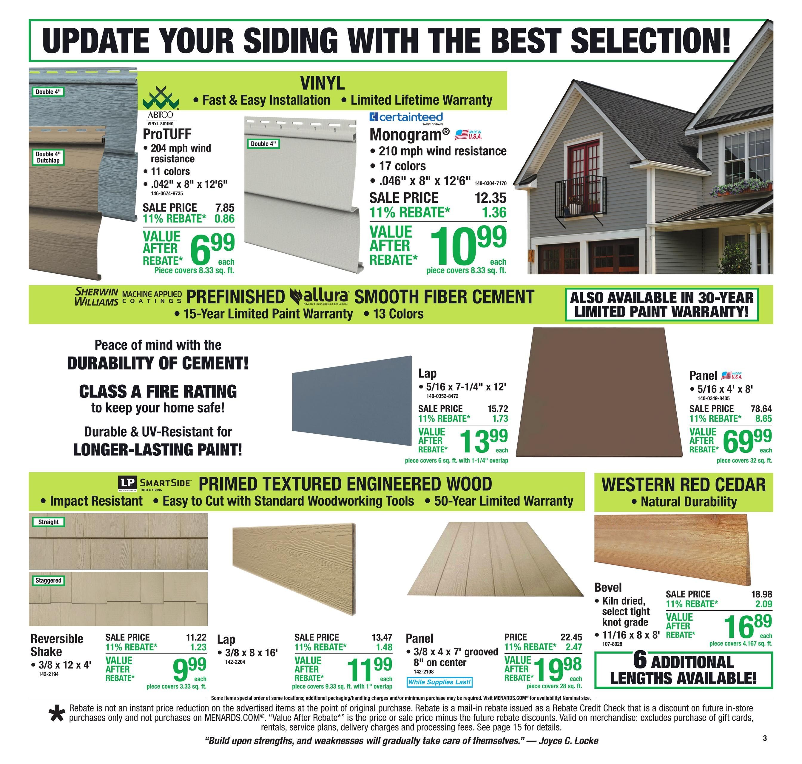 Menards (South Bend–Berrien Springs Area, IN–MI) 11% Rebate Sale Weekly Ad August 13 - 24, 2026