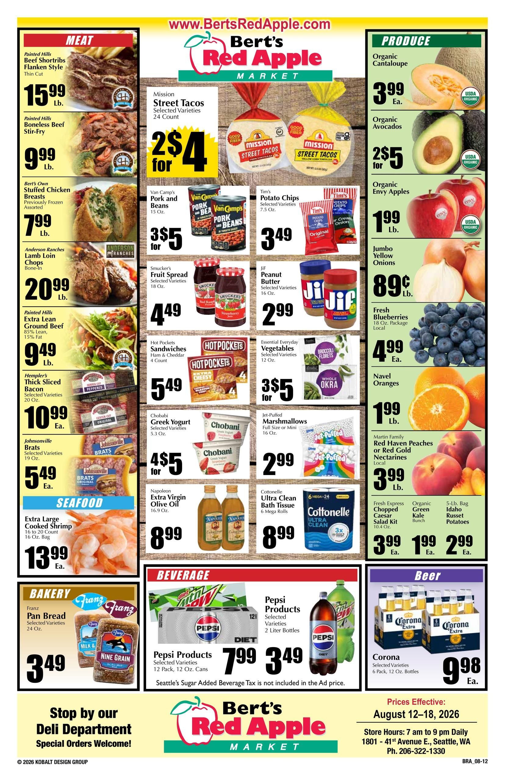 Bert's Red Apple (Bellevue–Seattle Area, WA) Weekly Ad August 12 - 18, 2026