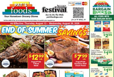 Pat's Foods Weekly Ad August 13 - 26, 2026