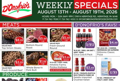 D'Onofrio's Food Center Weekly Ad August 13 - 19, 2026