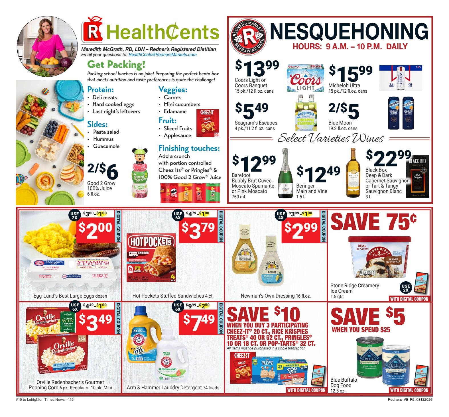 Redner's Markets (Nesquehoning, PA) Weekly Ad August 13 - 19, 2026