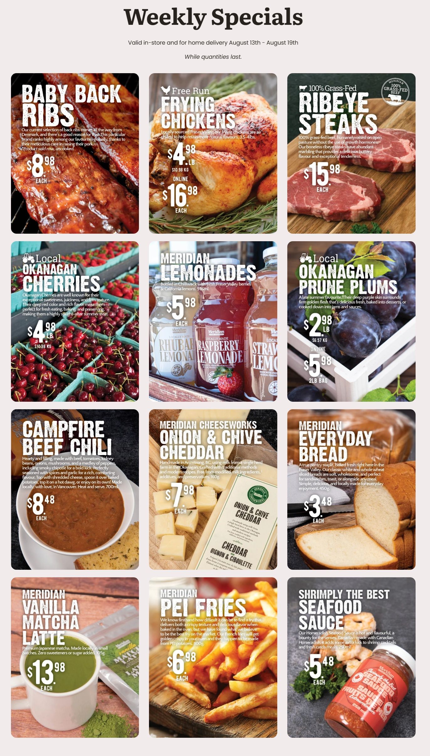Meridian Farm Market Flyer August 13 to 19