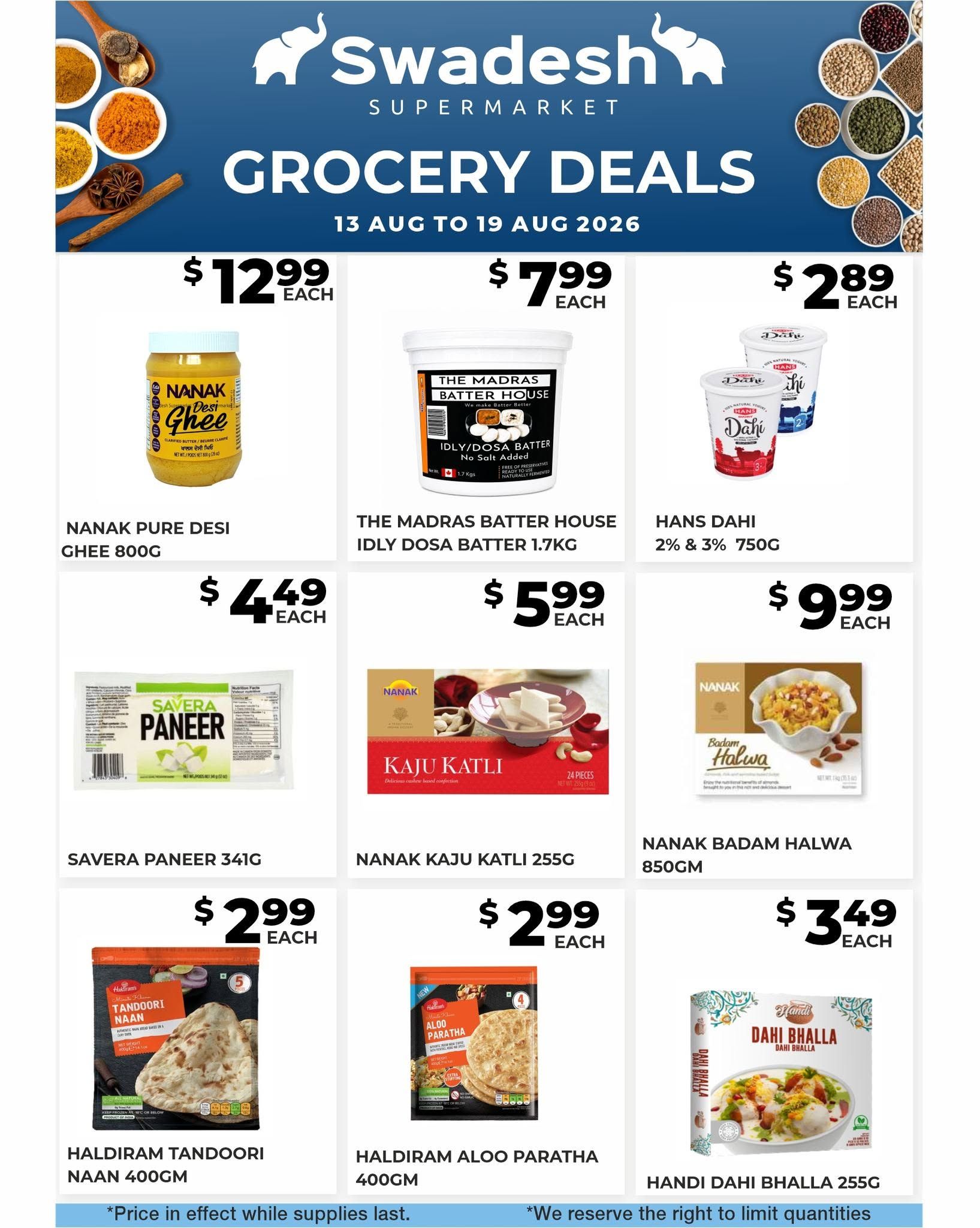 Swadesh Supermarket Flyer August 13 to 19