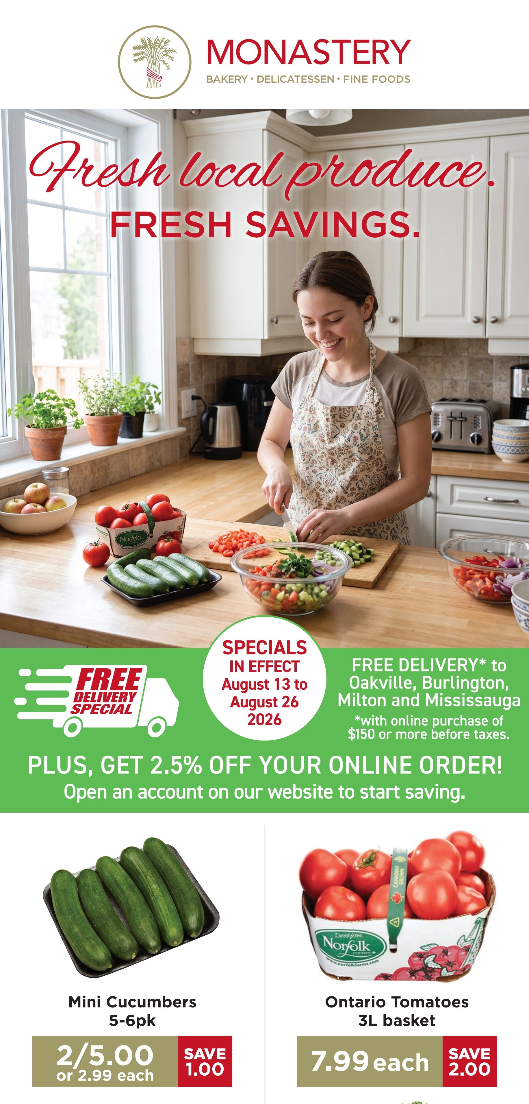 Monastery Bakery Flyer August 13 to 26