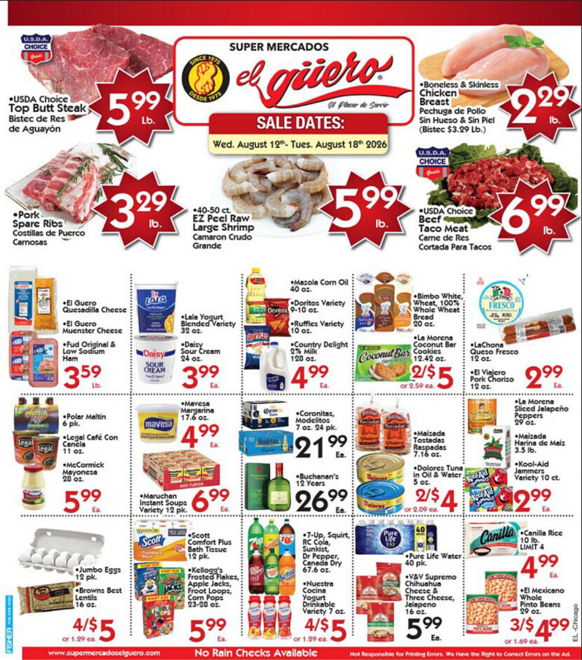 Super Mercados El Guero Weekly Ad August 12 - 18, 2026