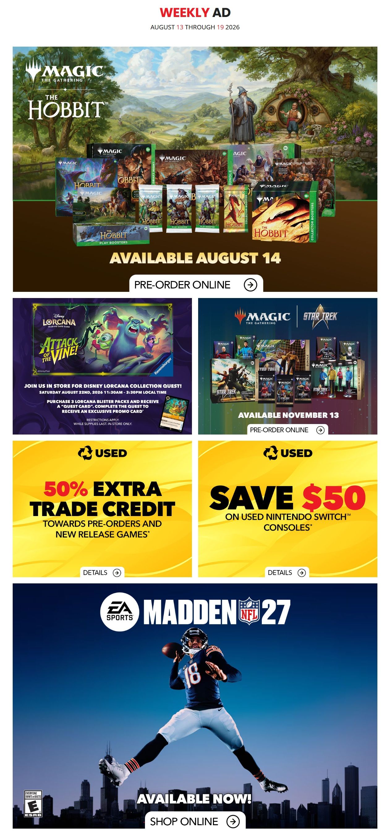 EB Games Flyer August 13 to 19