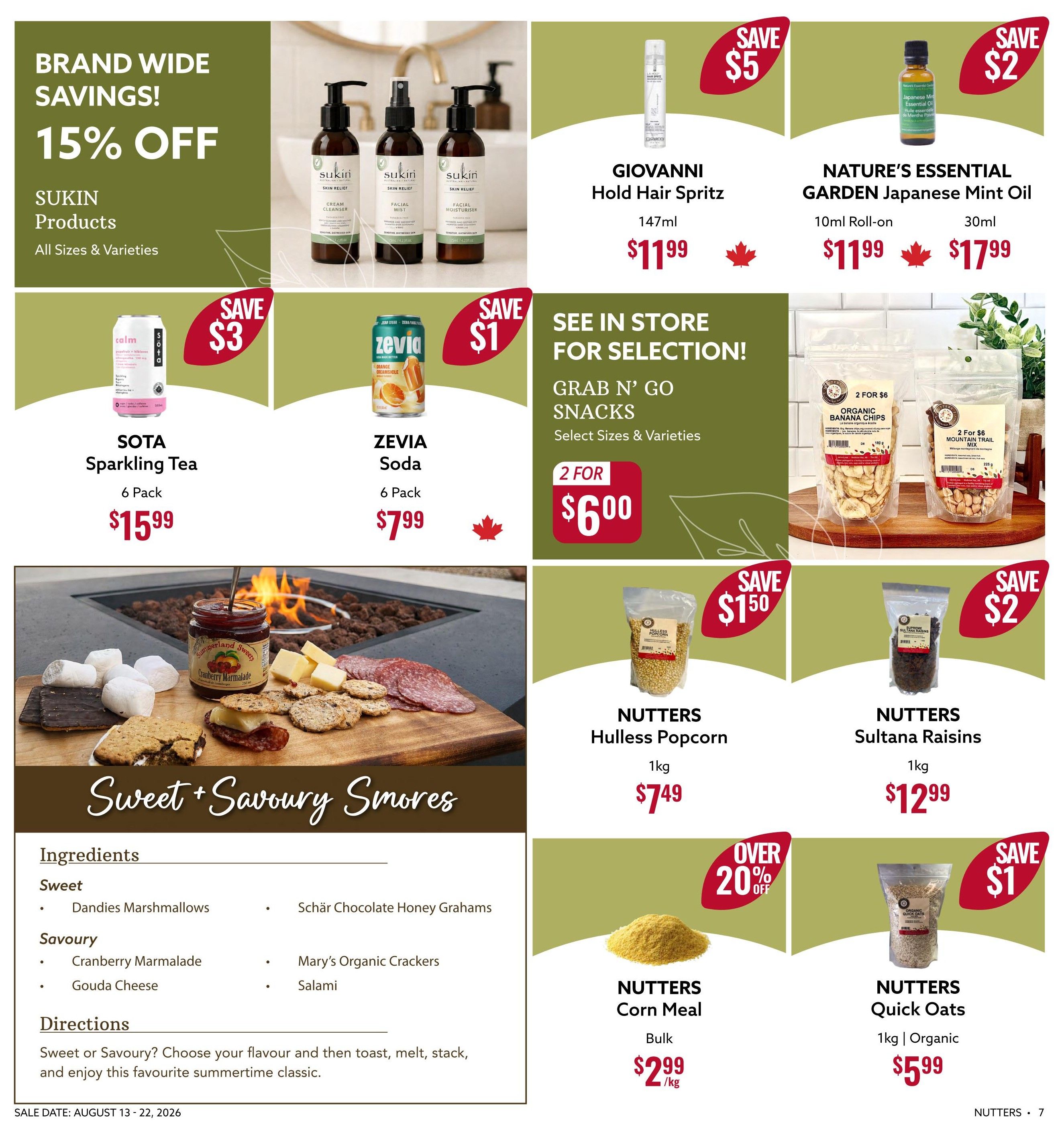 Nutters Everyday Naturals Flyer August 13 to 22