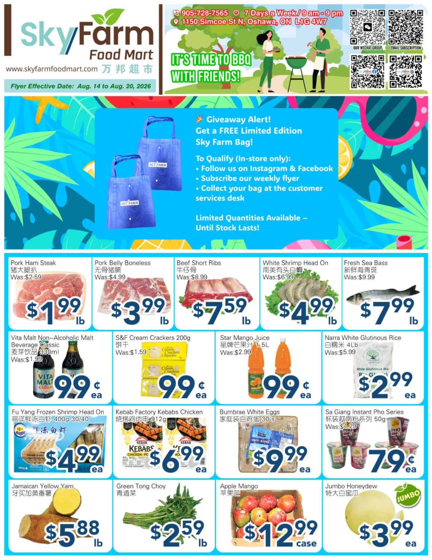SkyFarm Food Mart Flyer August 14 to 20