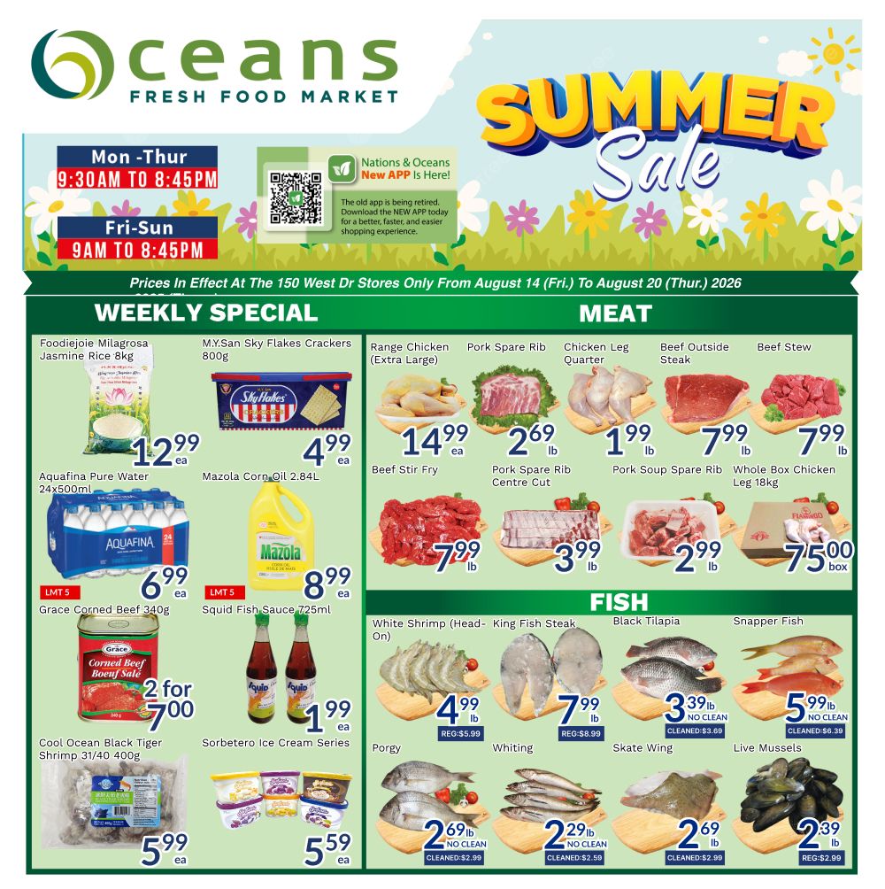 Oceans Fresh Food Market (Brampton) Flyer August 14 to 20