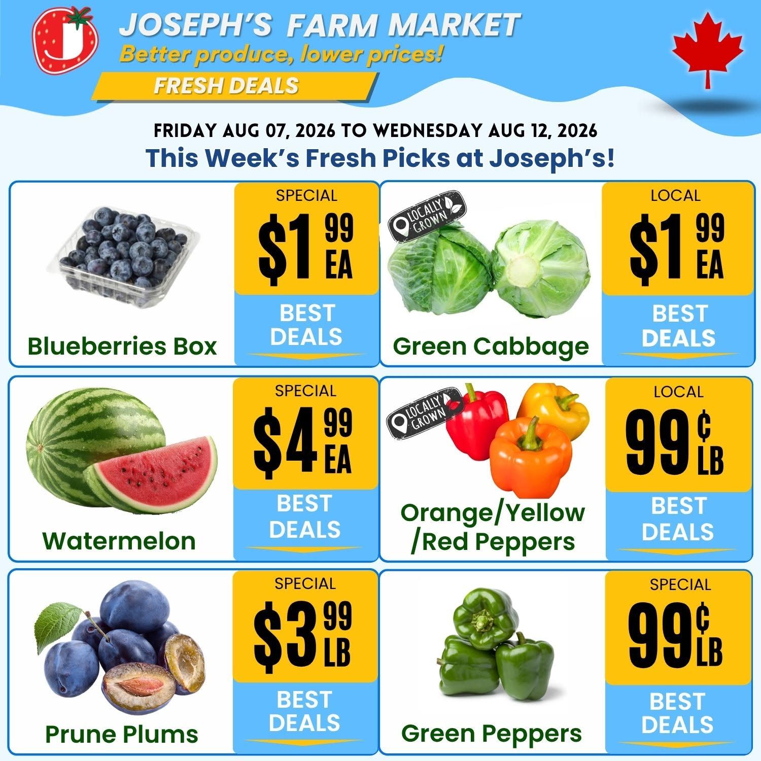 Joseph's Farm Market Flyer August 14 to 19