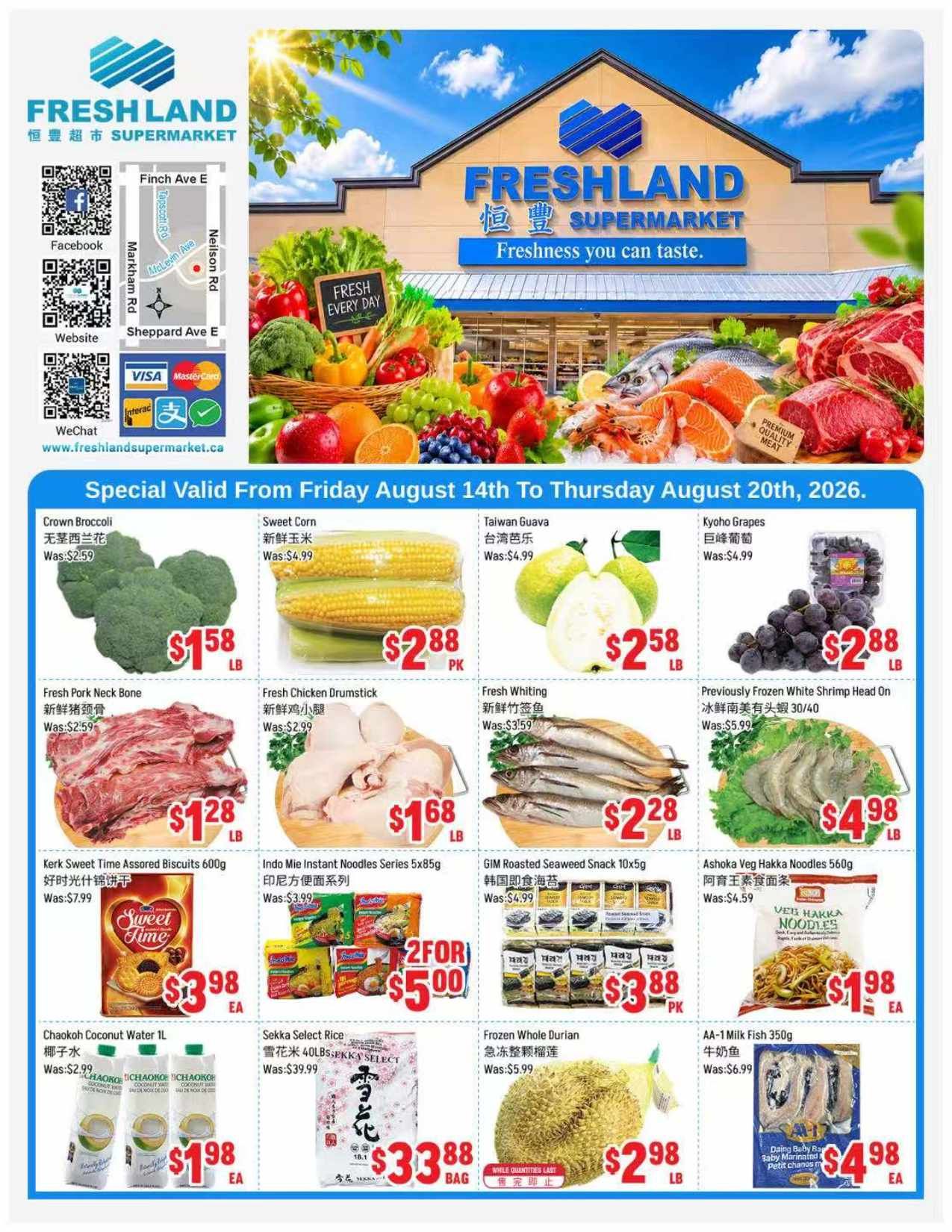 FreshLand Supermarket Flyer August 14 to 20