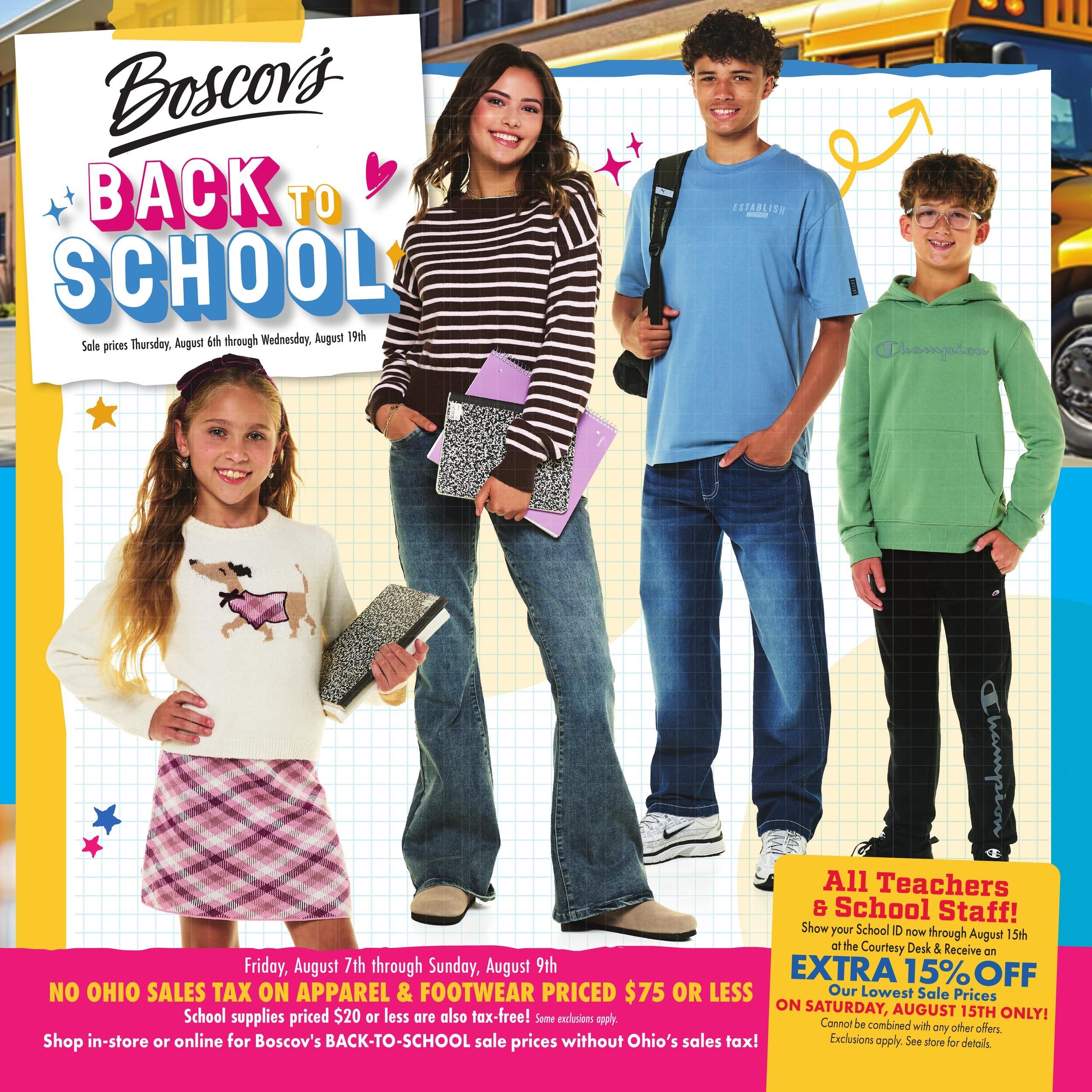 Boscov's (OH, PA, WV) Back to School Weekly Ad August 6 - 19, 2026