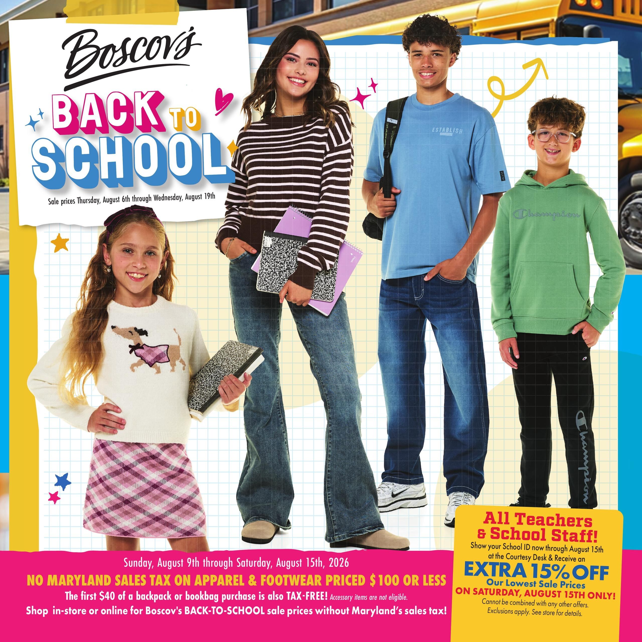 Boscov's (Bethany Beach Area, DE) Back to School Weekly Ad August 6 - 19, 2026