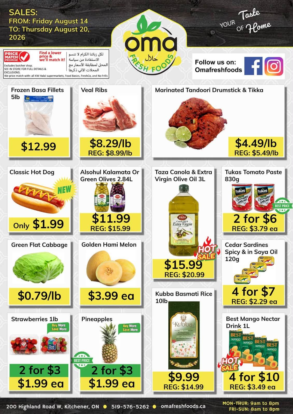Oma Fresh Foods Flyer August 14 to 20