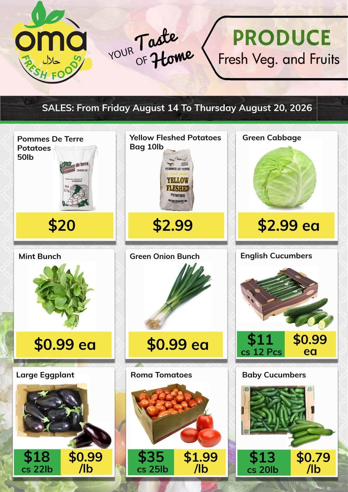 Oma Fresh Foods Flyer August 14 to 20