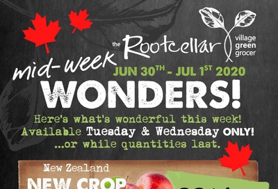 The Root Cellar Mid-Week Flyer June 30 and July 1