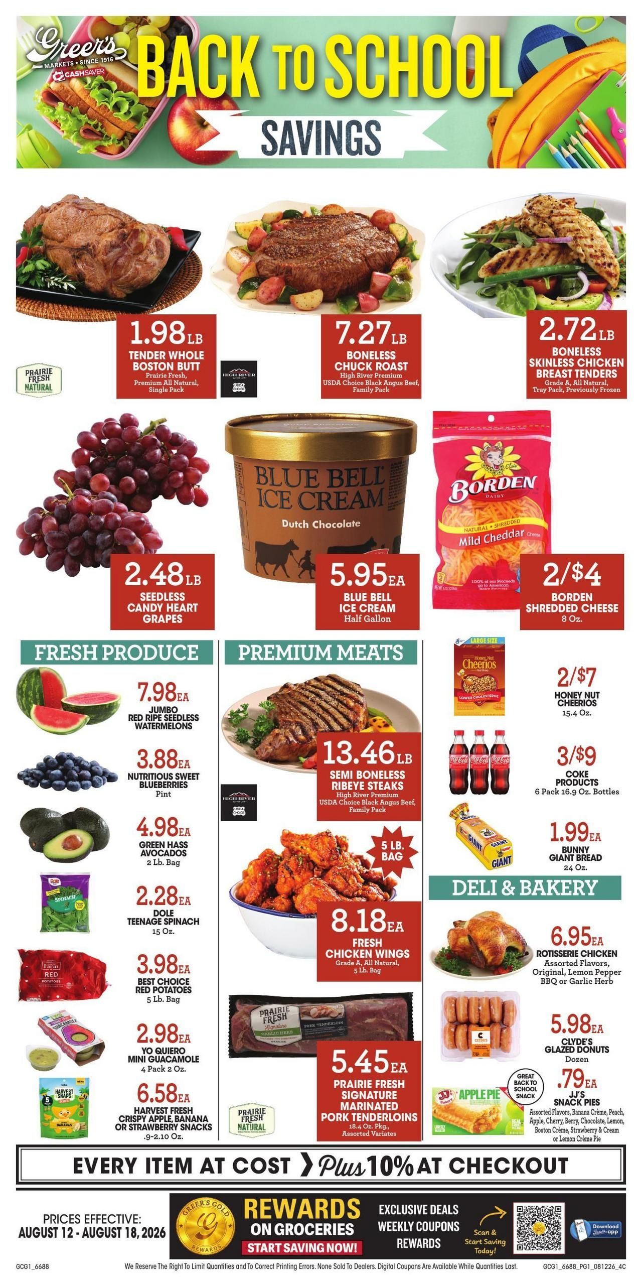 Greer's Food Tiger Weekly Ad August 12 - 18, 2026