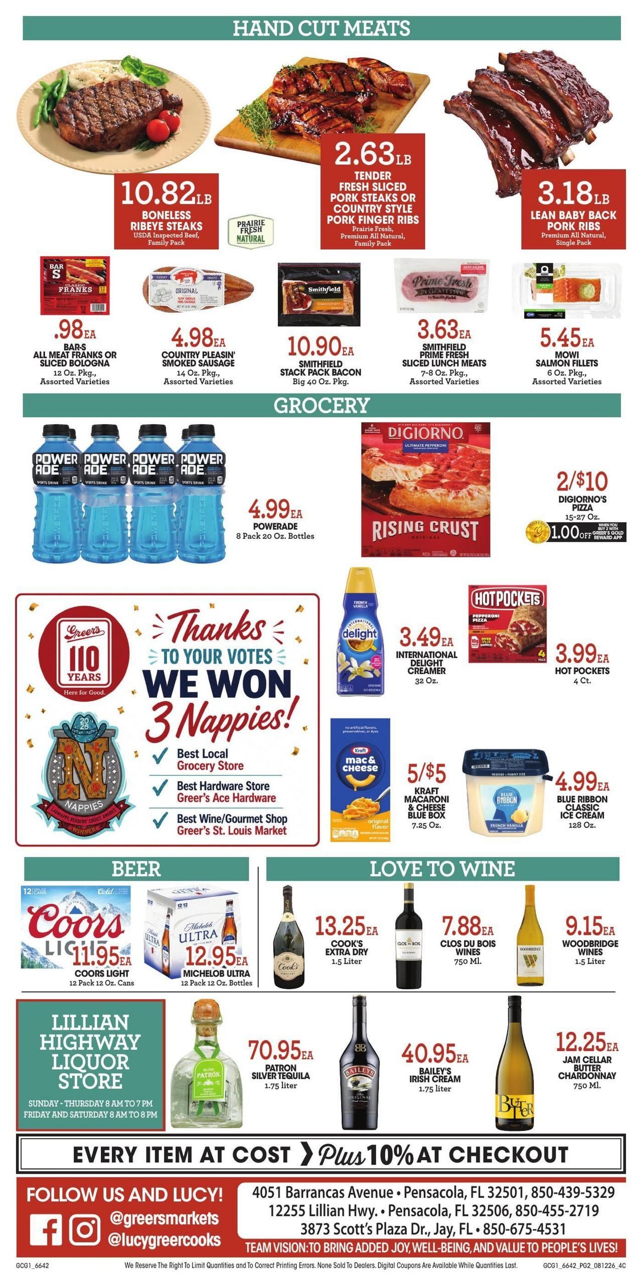 Greer's Food Tiger Weekly Ad August 12 - 18, 2026