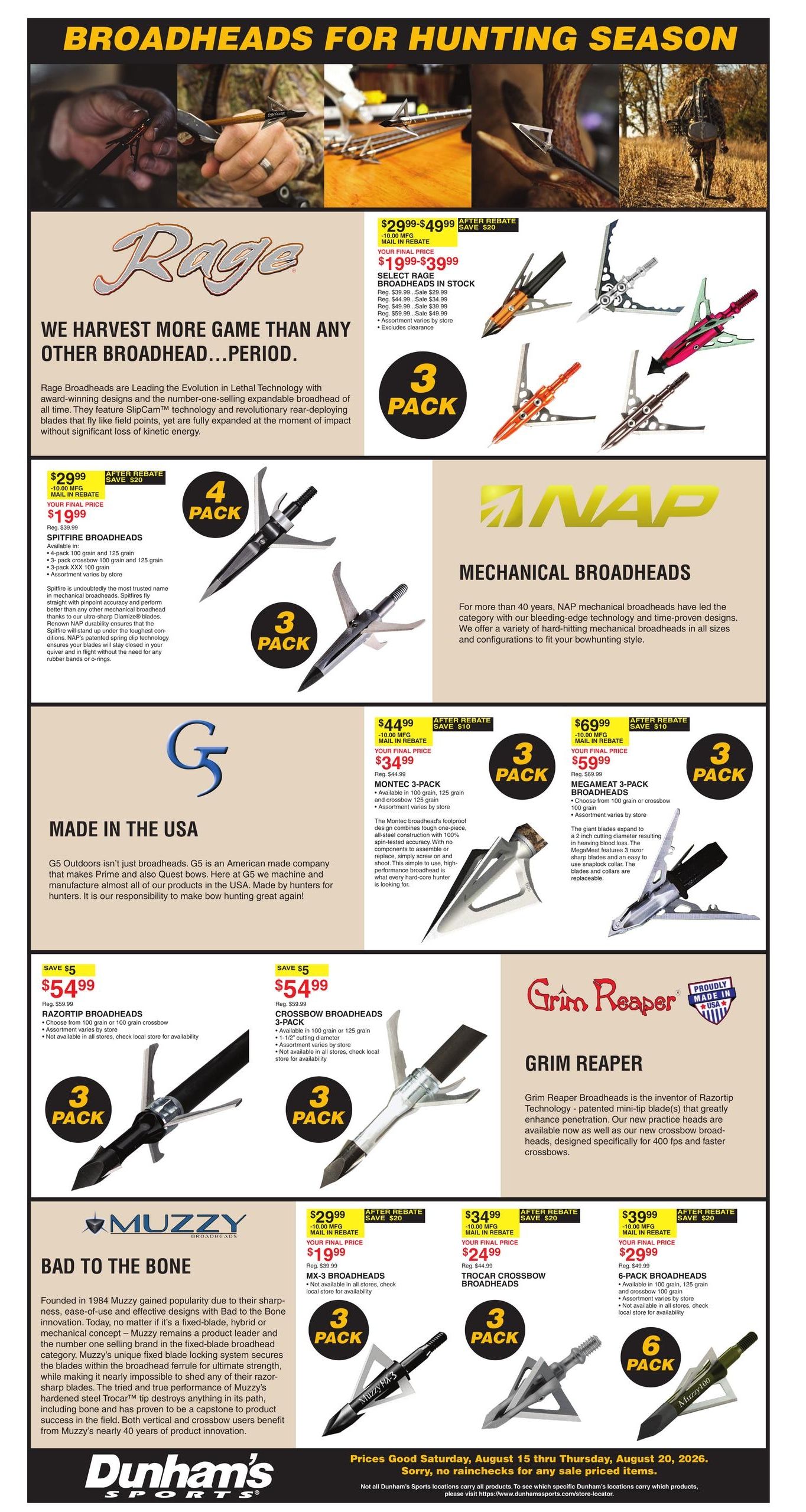 Dunham's Sports (Cantril Area, IA) Weekly Ad August 15 - 20, 2026
