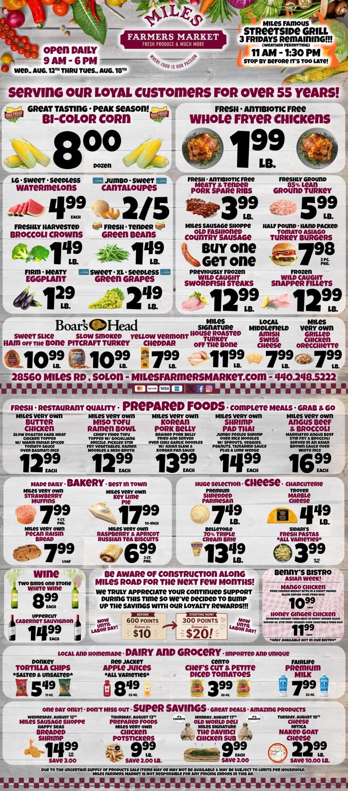 Miles Farmers Market (Cleveland–Chagrin Falls Area, OH) Weekly Ad August 12 - 18, 2026